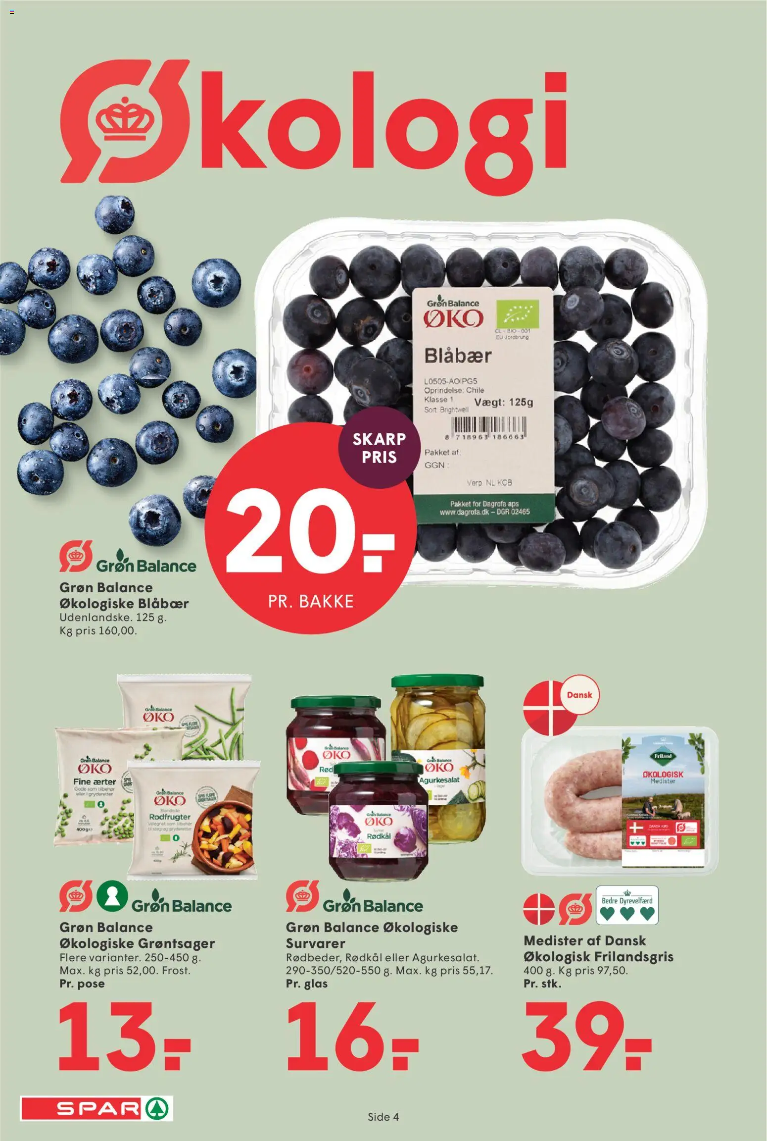 Spar tilbudsavis – gyldig fra 28/08/2026 | Side: 4 | Produkter: Blåbær, Ærter, Søm, Rodfrugter