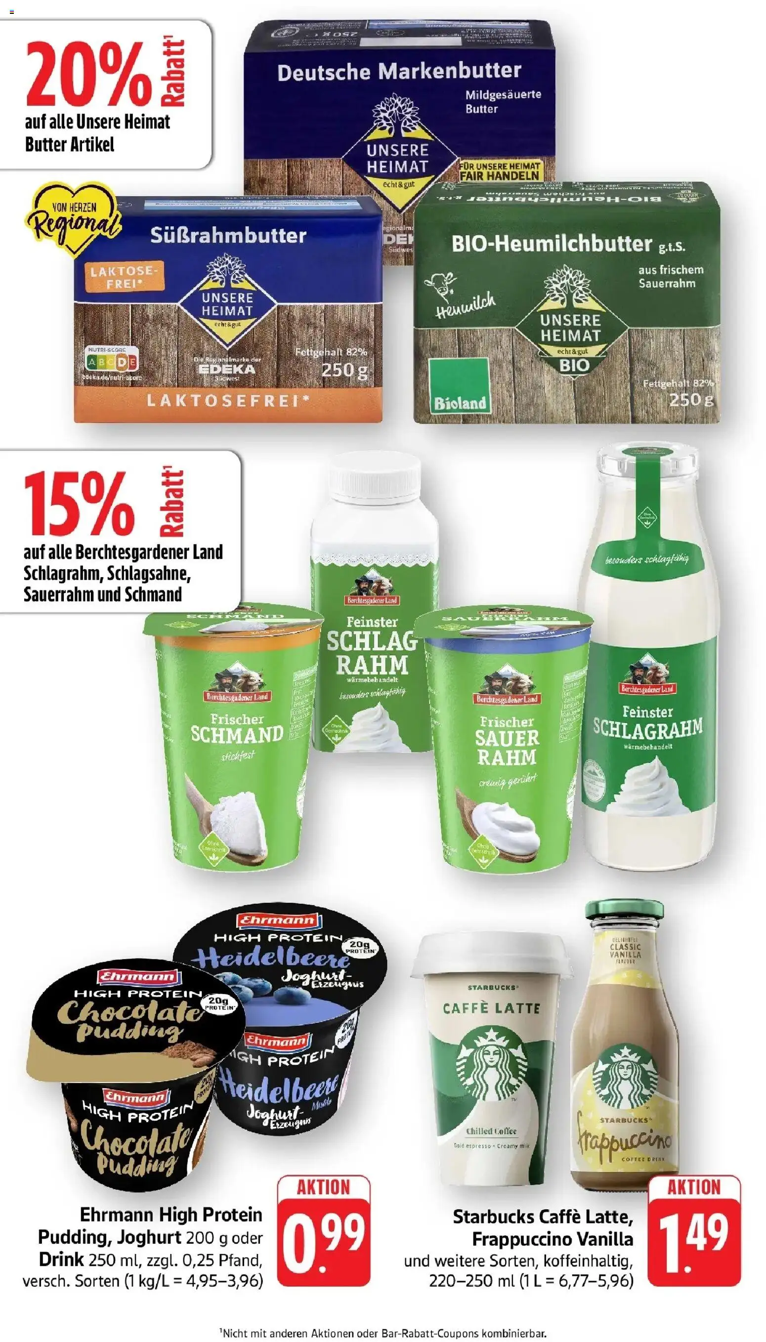 nah & gut Prospekt Gengenbach – gültig ab 14.09.2026 | Seite: 4 | Produkte: Butter, Starbucks, Pudding, Sauerrahm
