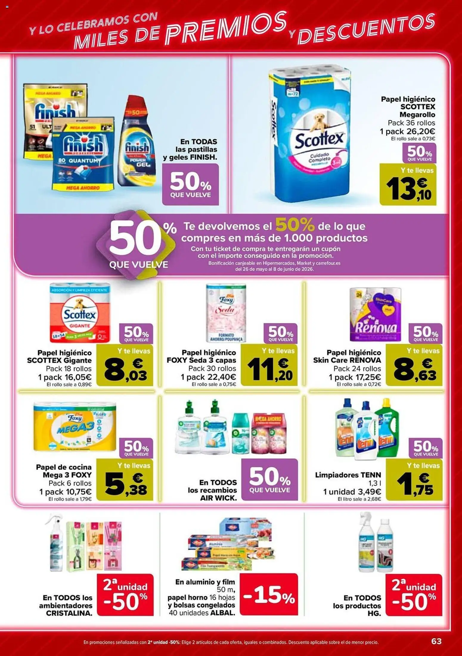 Carrefour folleto │ válido desde el 12.05.2026 | Página: 63 | Productos: Papel higienico, Té, Cocina, Mesa