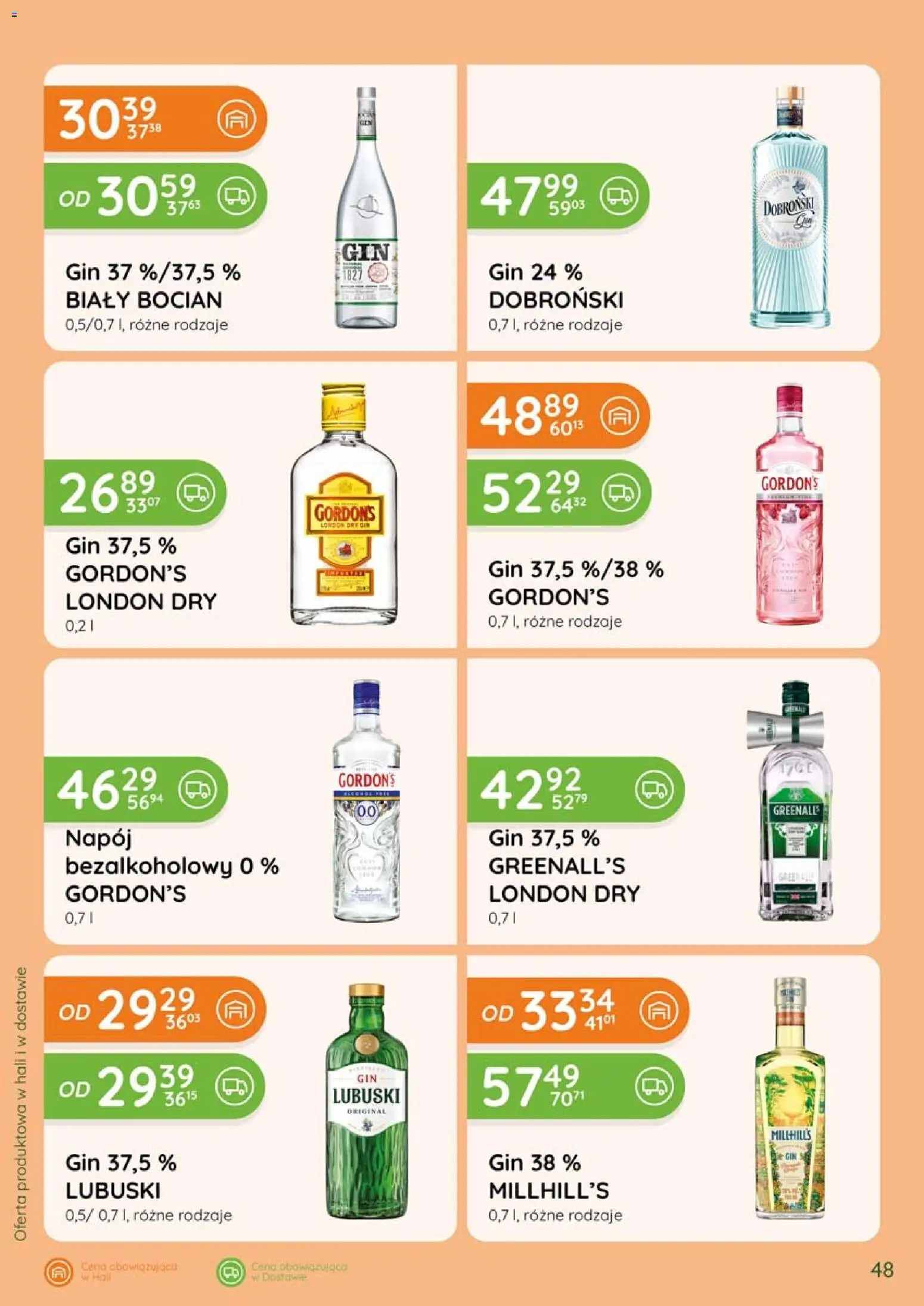 Eurocash gazetka - Katalog Alkoholowy od 01.09.2026 | Strona: 48 | Produkty: London dry gin, Gordon's gin, Gin, Biały Bocian