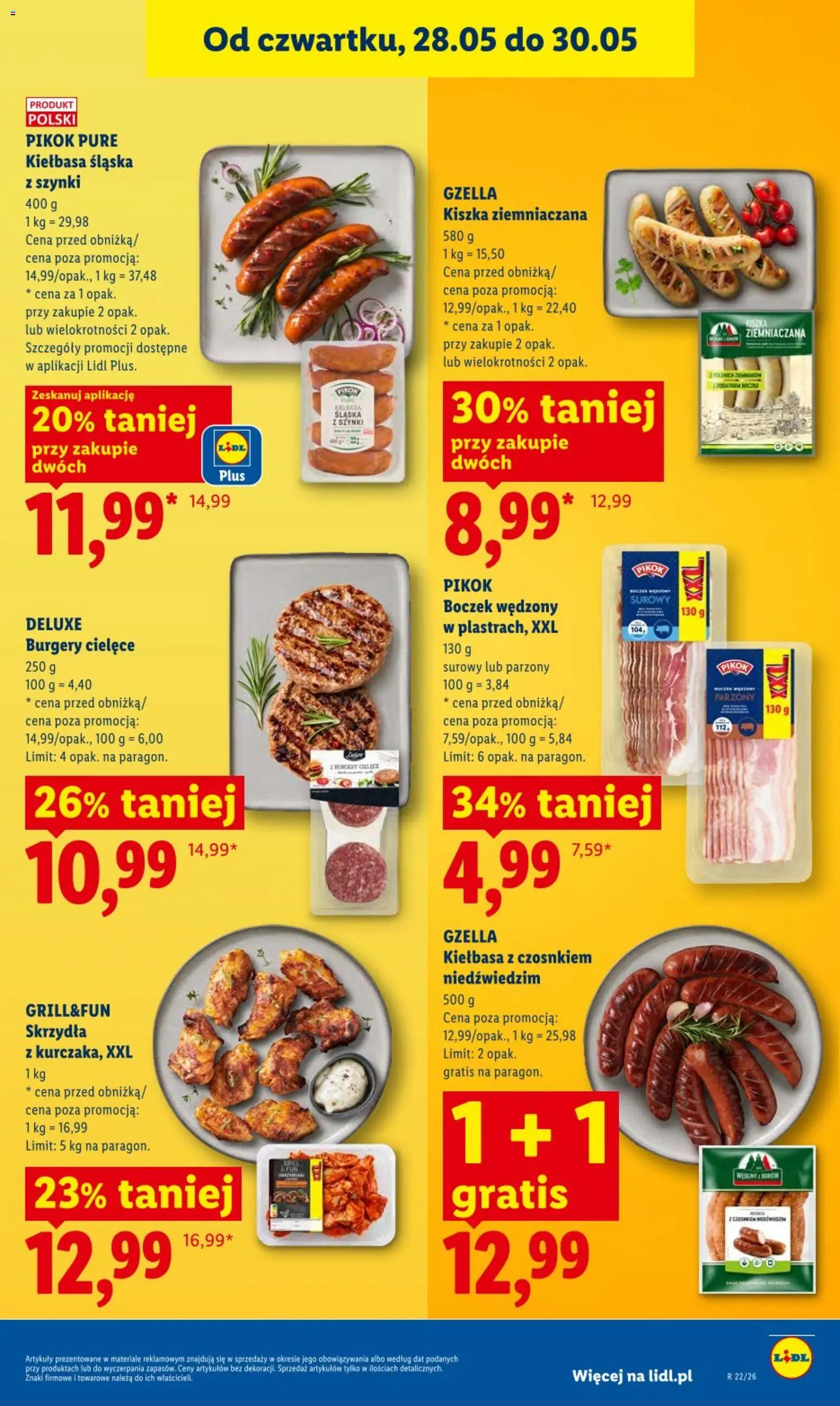 Lidl gazetka od 28.05.2026 | Strona: 51 | Produkty: Kiszka ziemniaczana, Grill, Kiełbasa śląska, Boczek