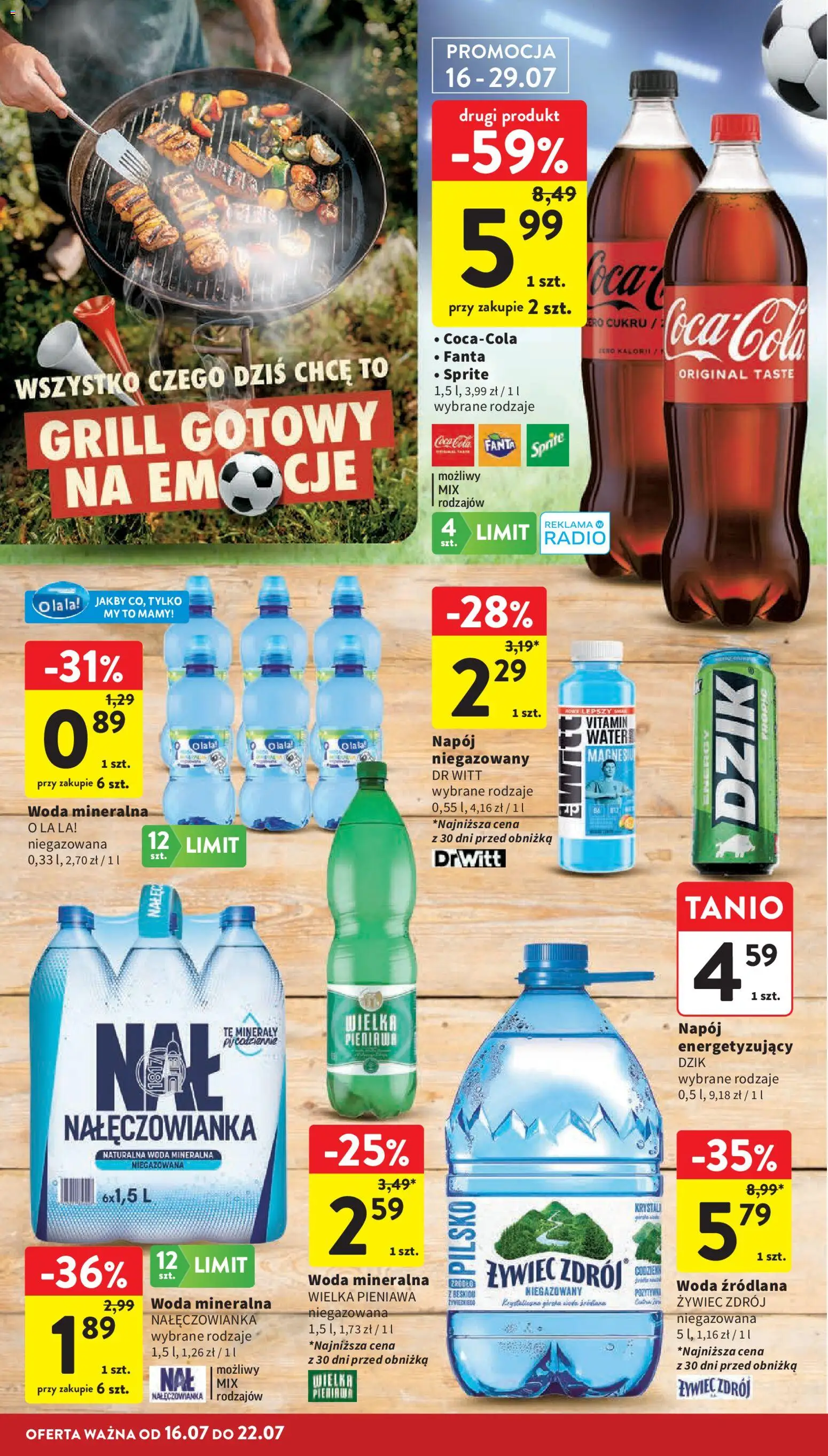 Intermarche gazetka od 16.07.2026 | Strona: 10 | Produkty: Radio, Grill, Woda źródlana, Sprite