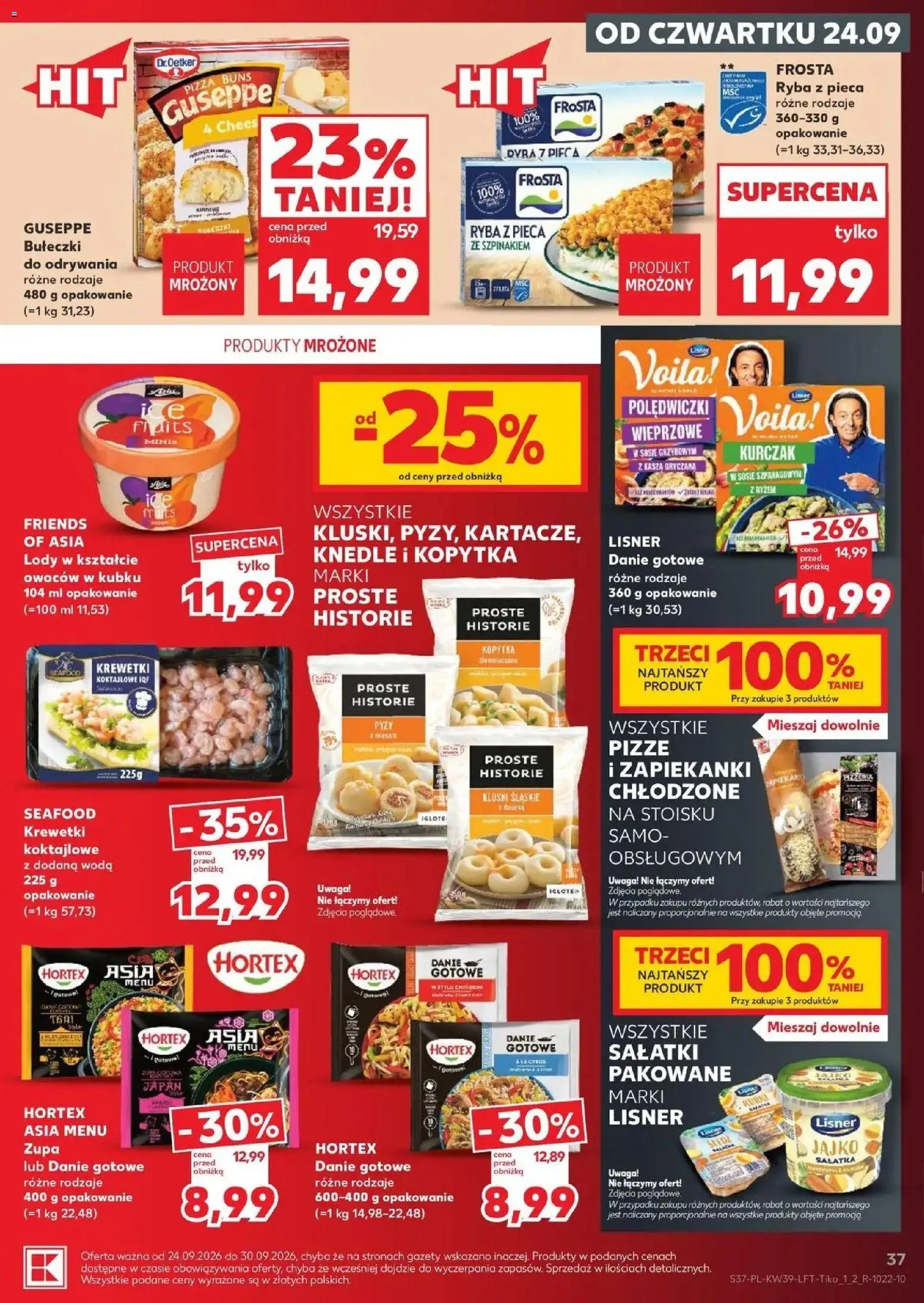 Kaufland gazetka od 24.09.2026 | Strona: 37 | Produkty: Frosta, Kasza, Pizza, Sałatka
