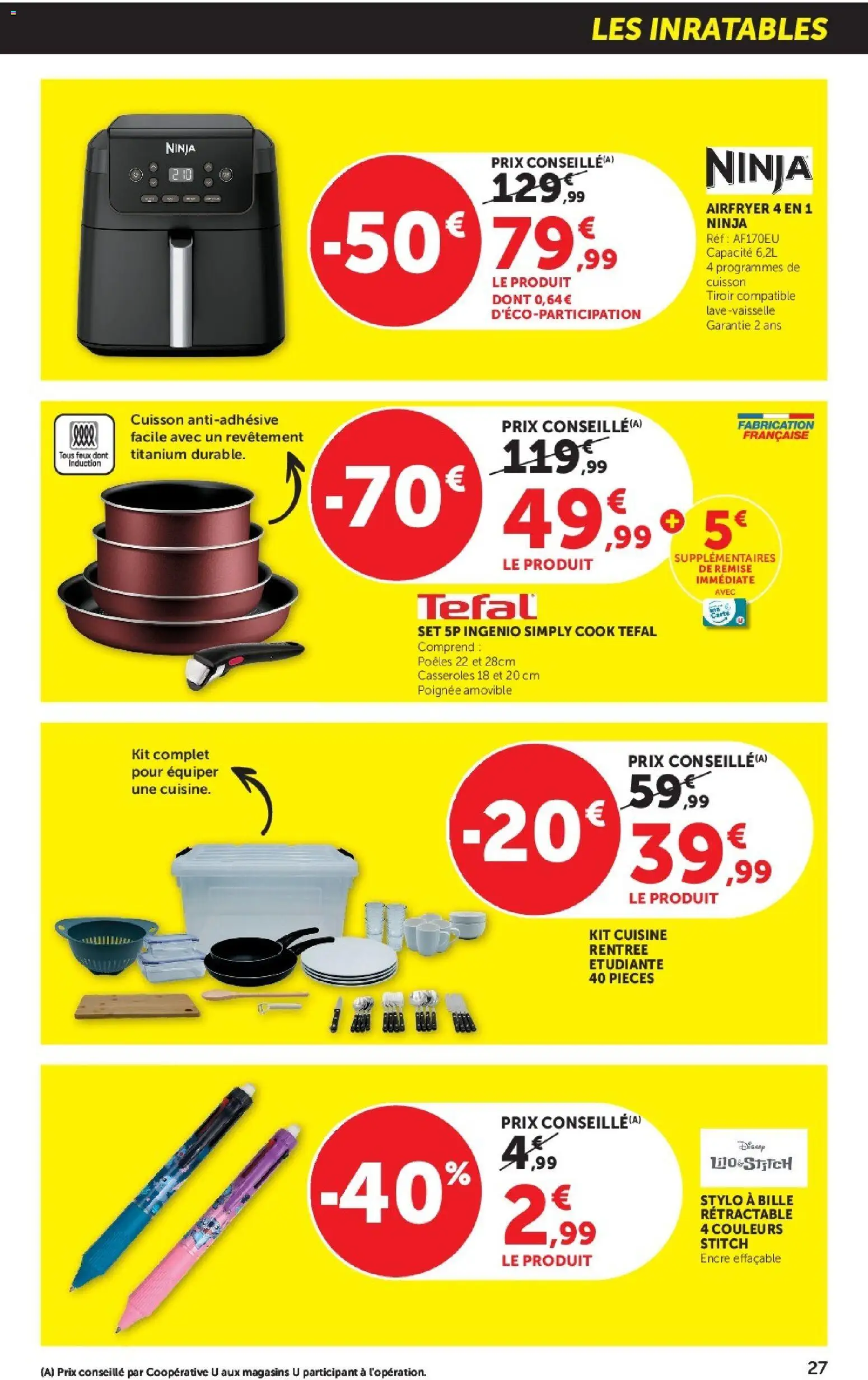 {H1} | Page: 27 | Produits: Casseroles, Stylo, Tefal