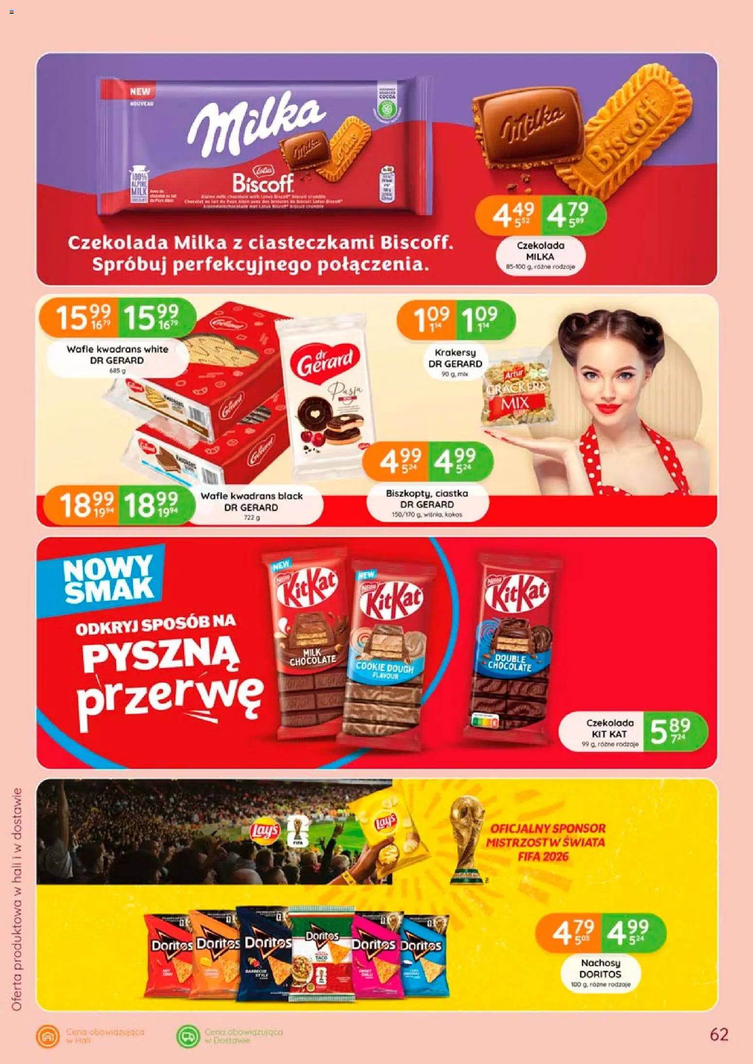 Eurocash gazetka od 28.05.2026 | Strona: 62 | Produkty: Wafle, Czekolada milka, Czekolada, Ciastka