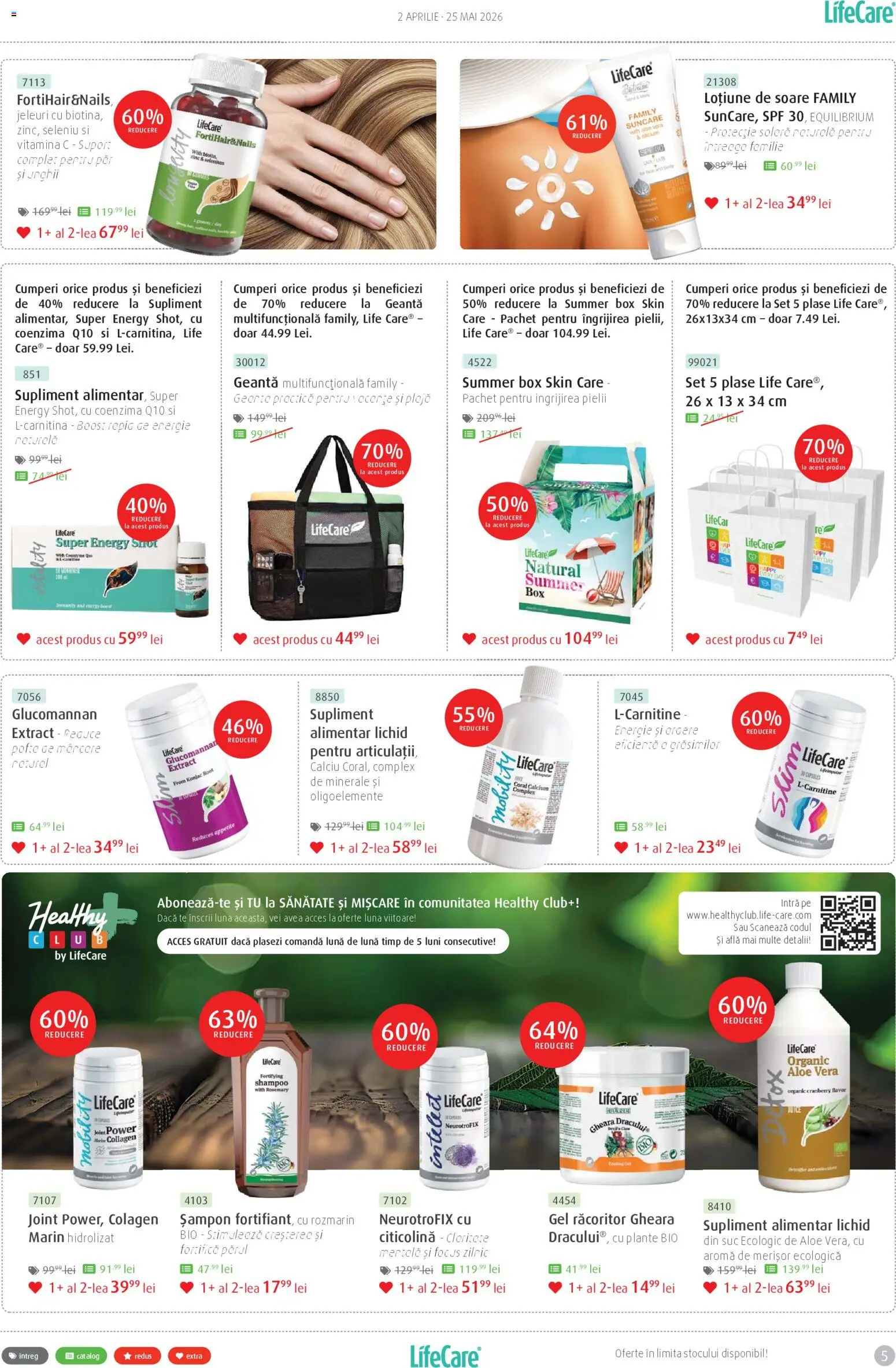 Noul catalog Life Care – valabil de la 02.04.2026 | Pagină: 5 | Produse: Şerit ödül, Aloe vera, Șampon, Suc