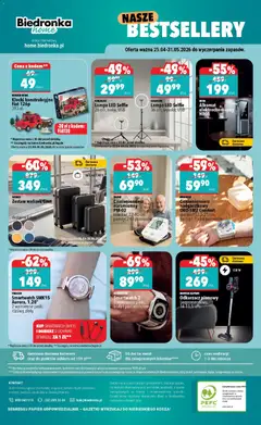 Pogląd oferty "Biedronka gazetka - Home" - ważna od 25.04.2026 | Strona: 6 | Produkty: Słuchawki, Ciśnieniomierz, Cleaner, Odkurzacz pionowy