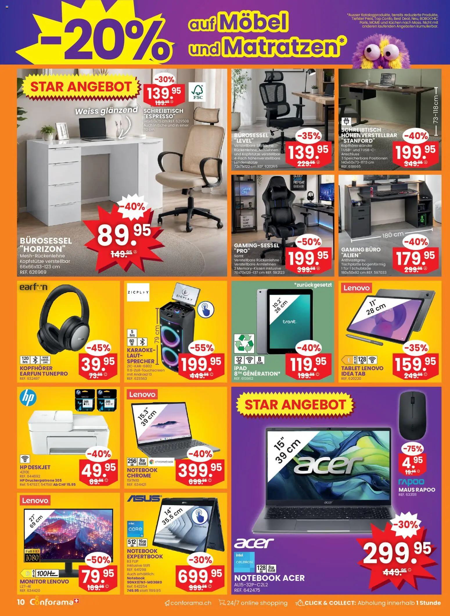 Conforama aktionen – gültig ab 14.10.2026 | Seite: 10 | Produkte: Notebook, Tablet, Maus, Top