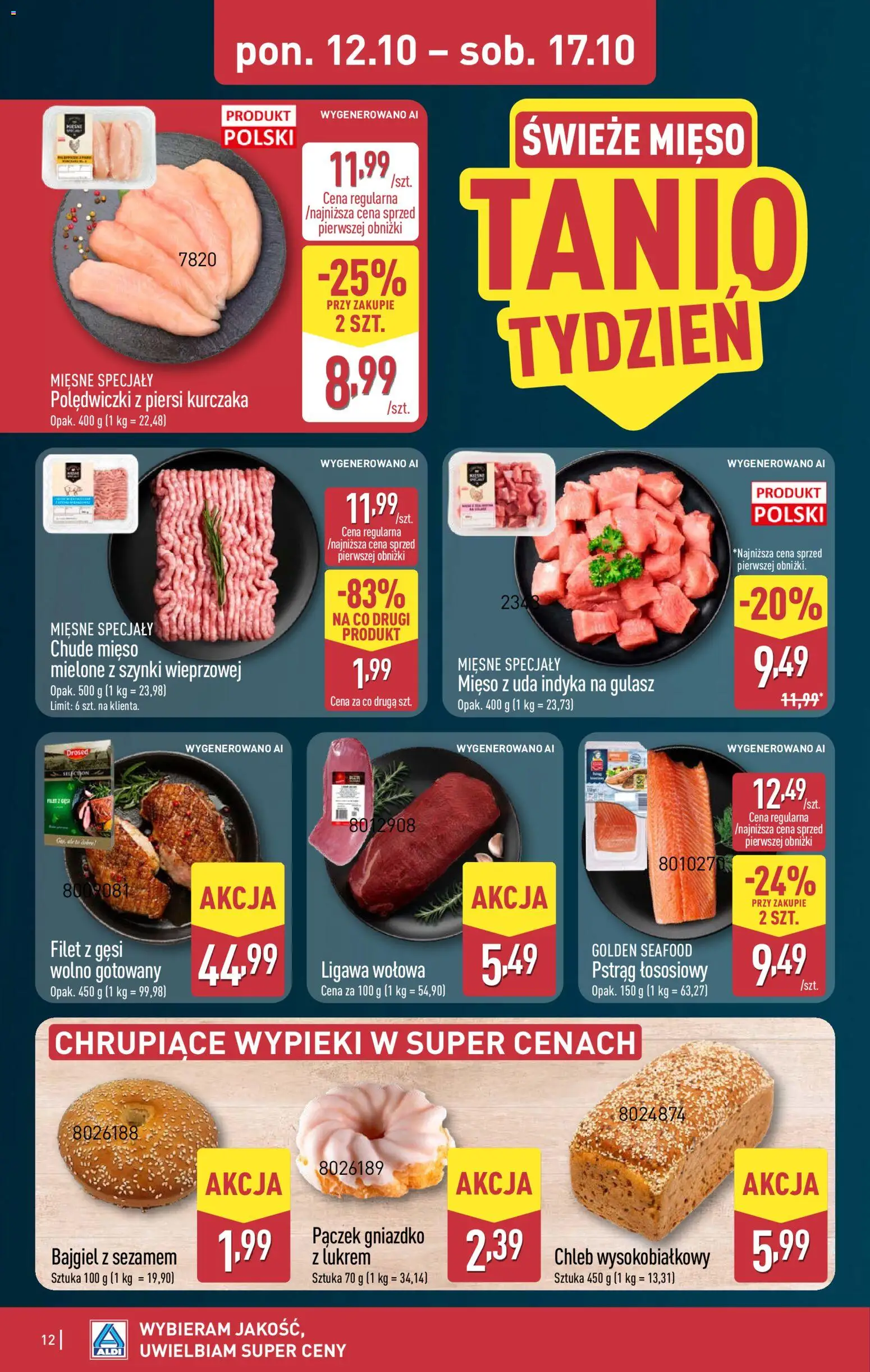 Aldi gazetka od 12.10.2026 | Strona: 12 | Produkty: Specjały, Pstrąg, Polędwiczki, Gulasz