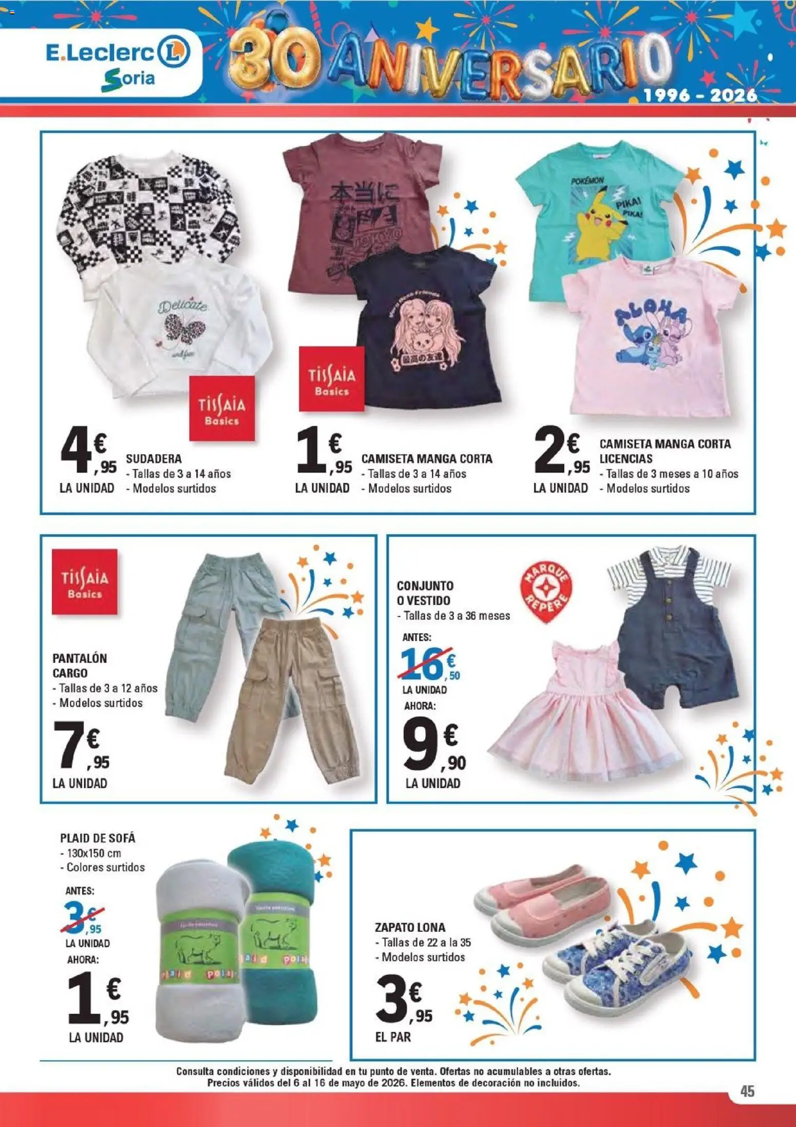 E.Leclerc Soria │ válido desde el 06.05.2026 | Página: 45 | Productos: Sudadera, Camiseta manga corta, Sofá