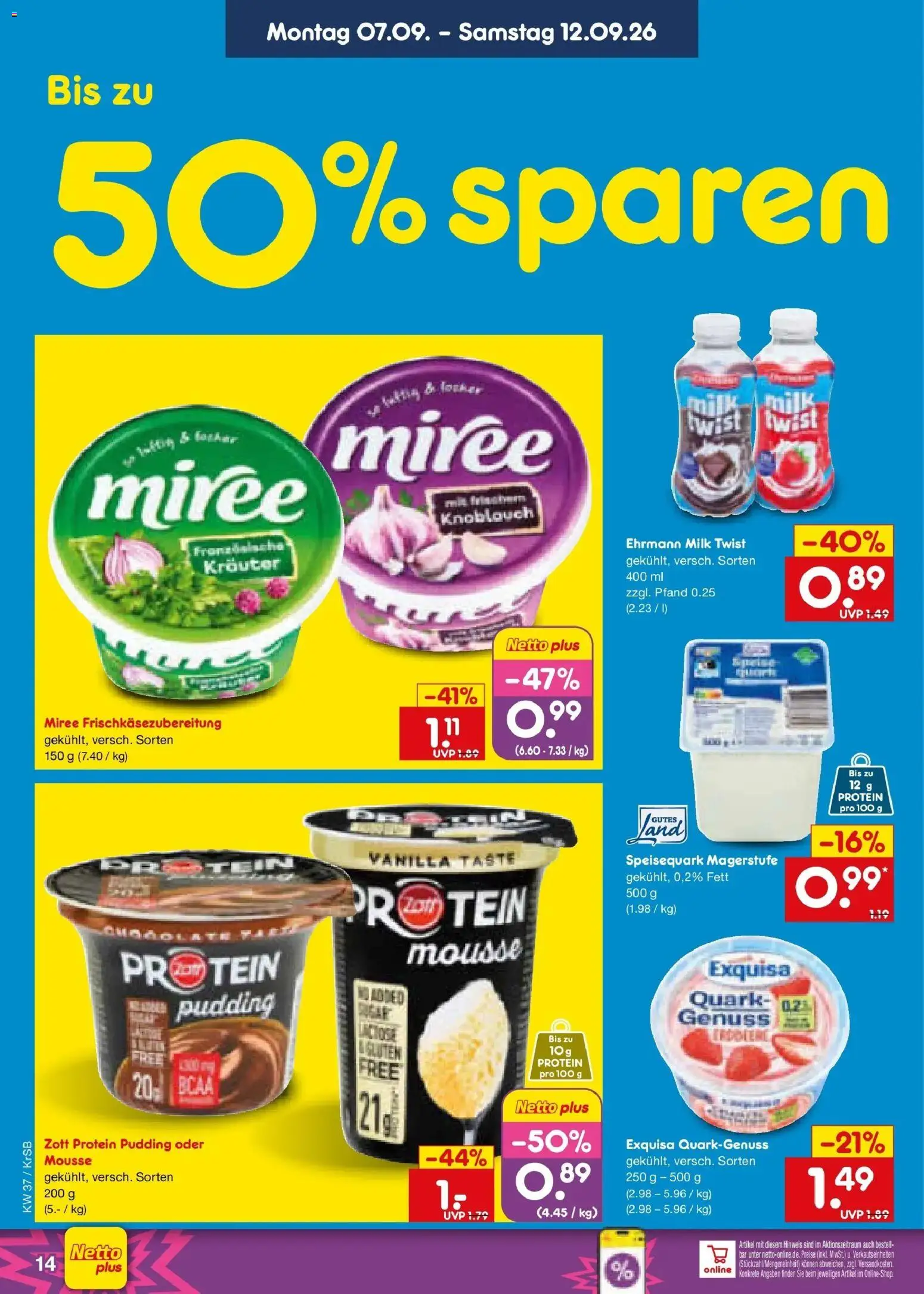 Netto Marken-Discount Prospekt Baesweiler – gültig ab 07.09.2026 | Seite: 20 | Produkte: Quark, Exquisa, Knoblauch, Speisequark