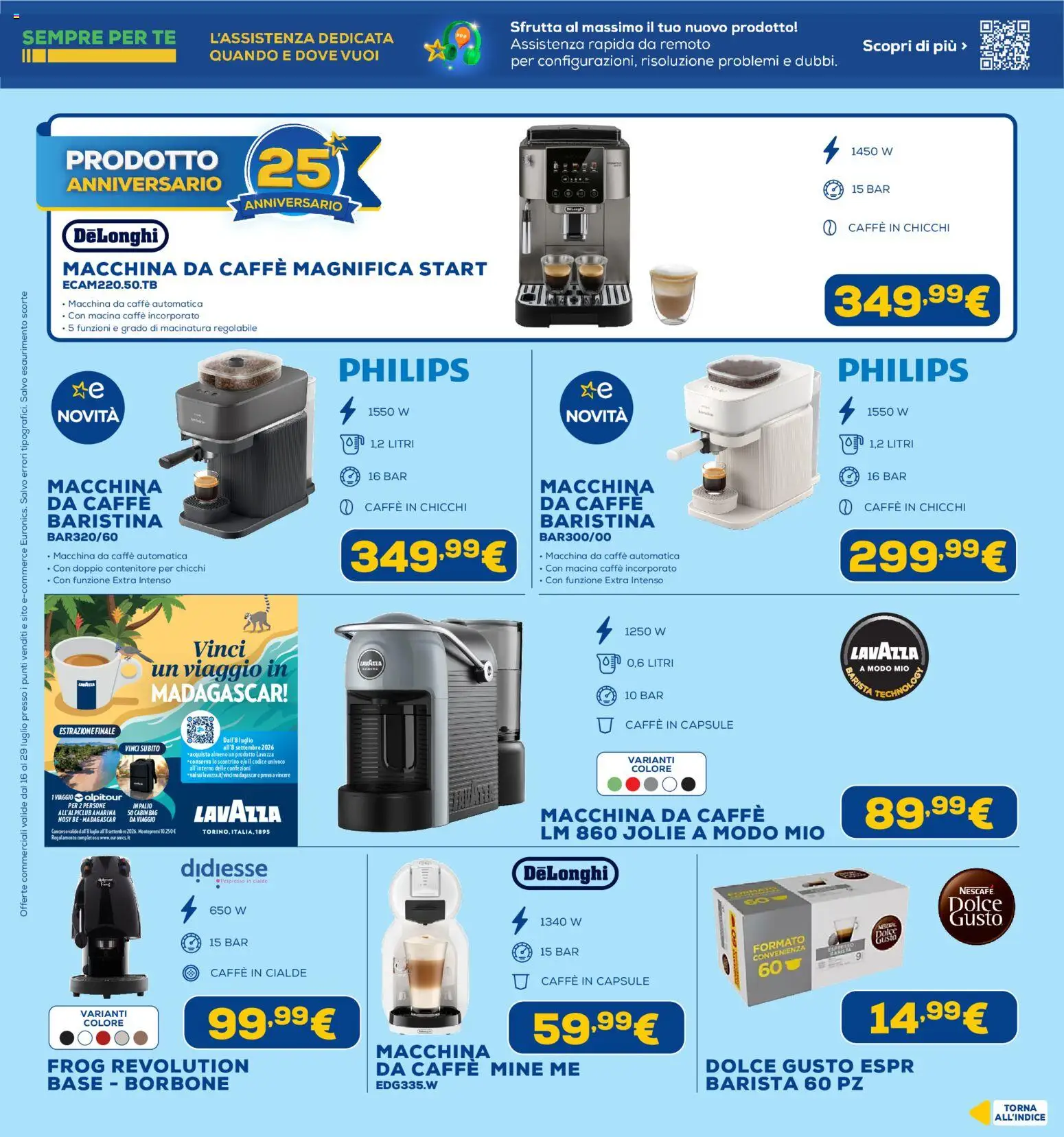 Volantino Euronics del 16/07/2026 | Pagina: 19 | Prodotti: Macchina da caffe, Tè, Contenitore, Lavazza