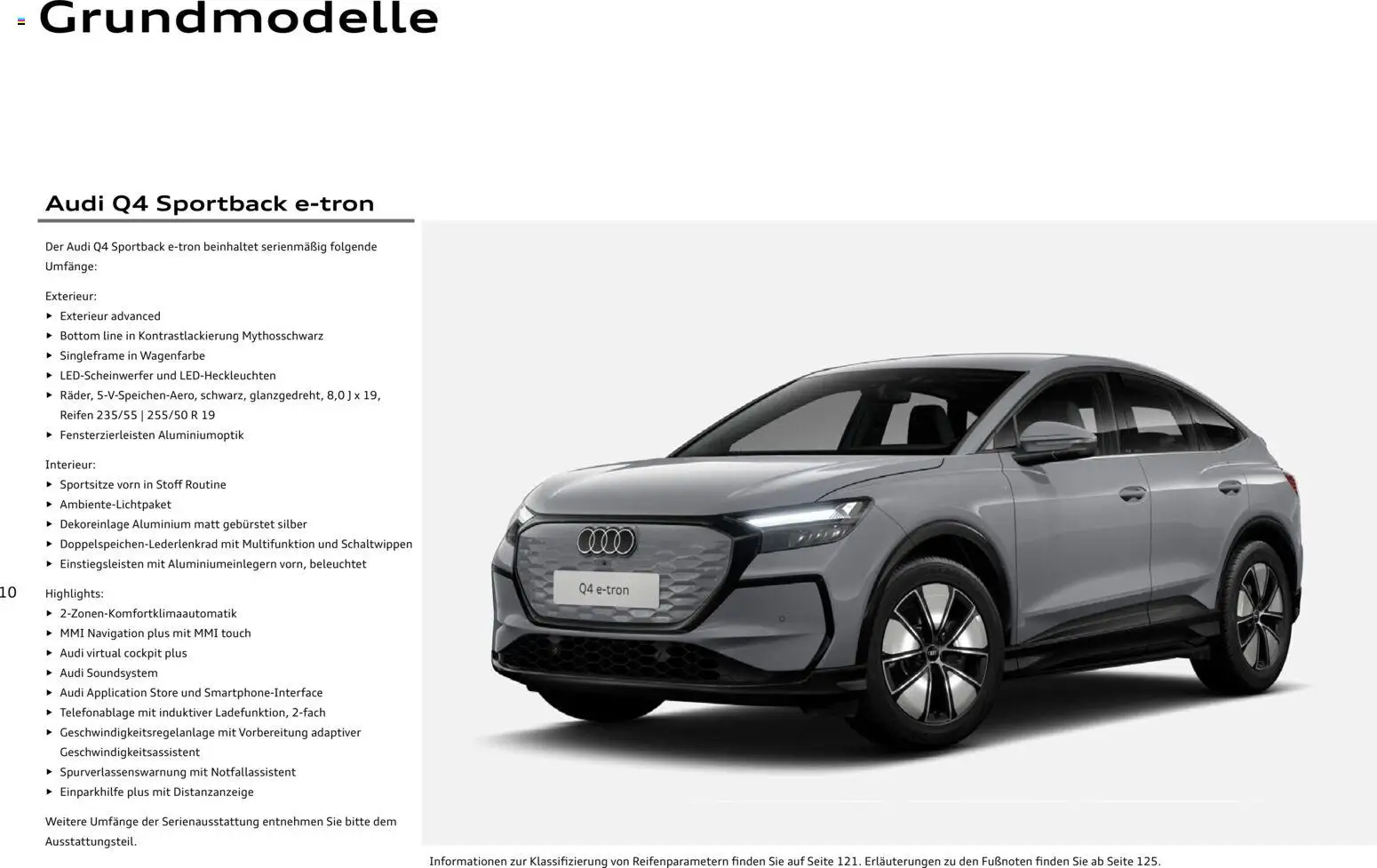 Audi Q4 e-tron / Q4 Sportback e-tron – gültig ab 03.09.2026 | Seite: 10 | Produkte: Navigation, Soundsystem