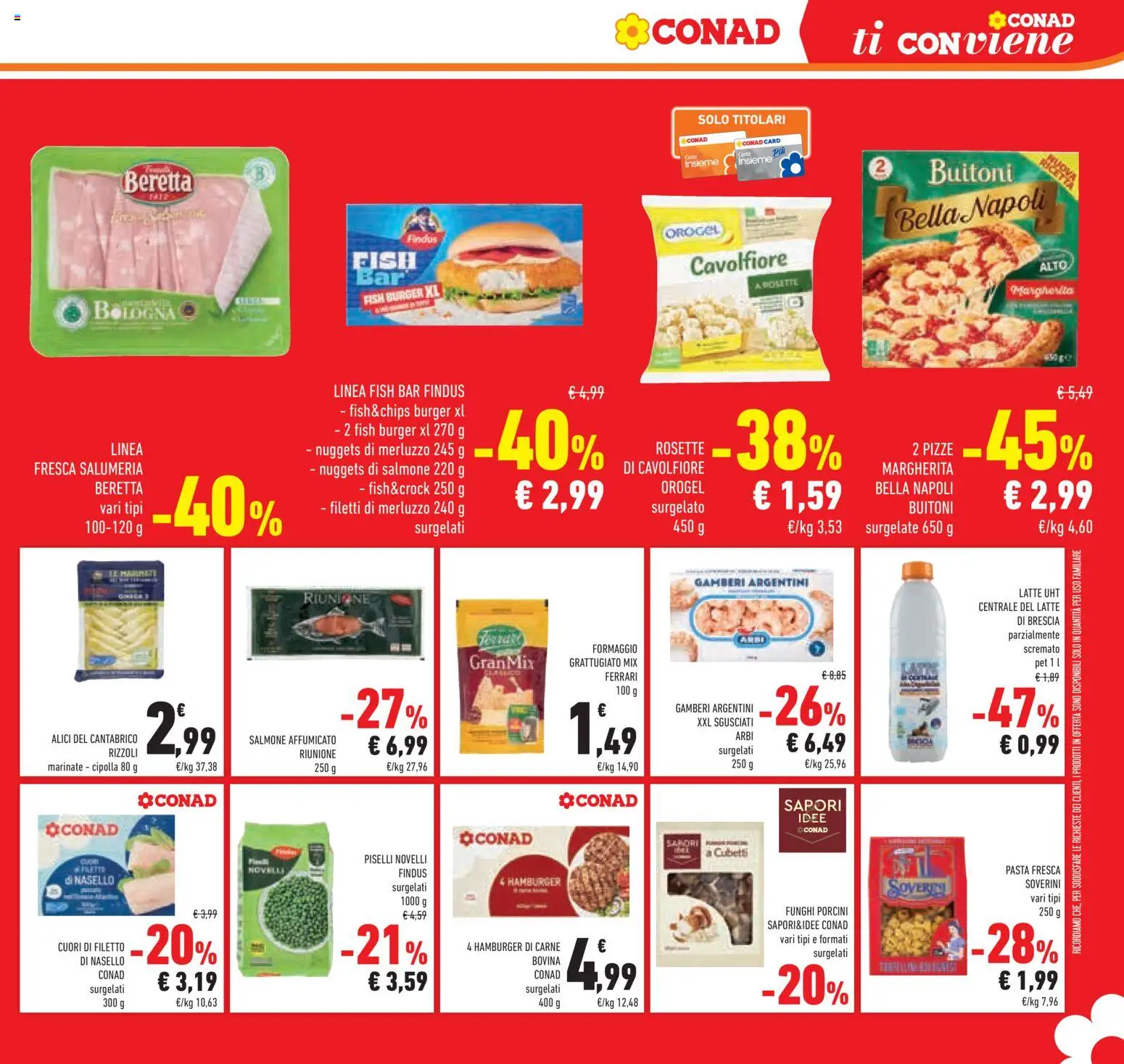 Volantino Conad del 12/08/2026 | Pagina: 21 | Prodotti: Salmone, Merluzzo, Formaggio, Piselli