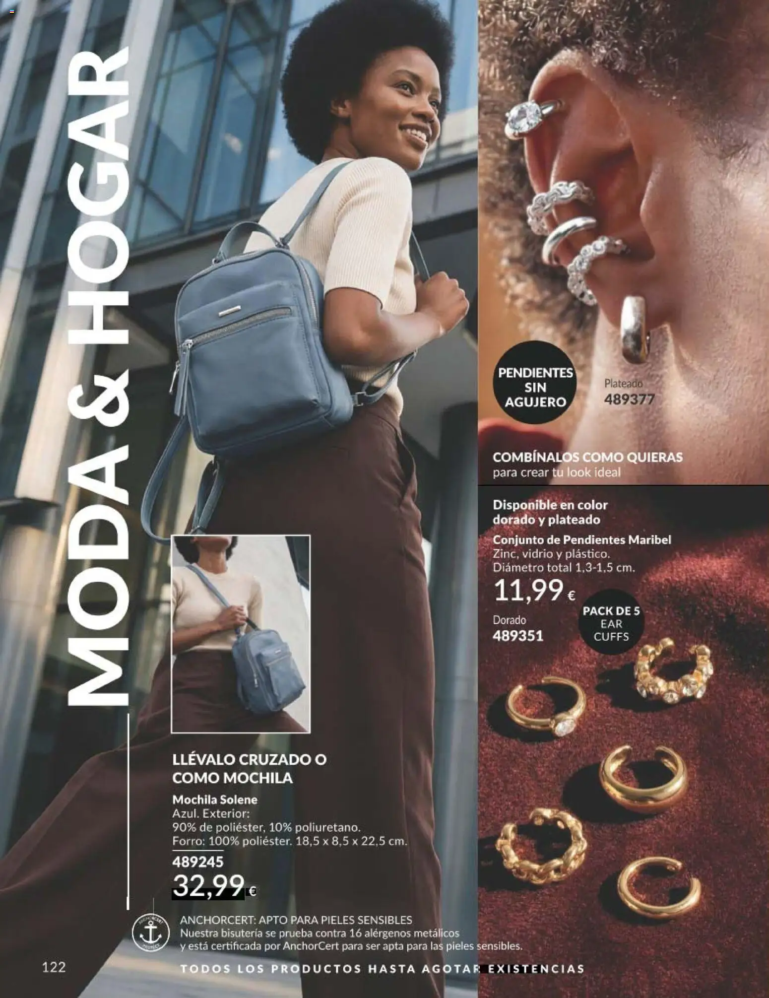 Catálogo AVON campaña 8 │ válido desde el 01/08/2026 | Página: 122 | Productos: Pendientes, Mochila