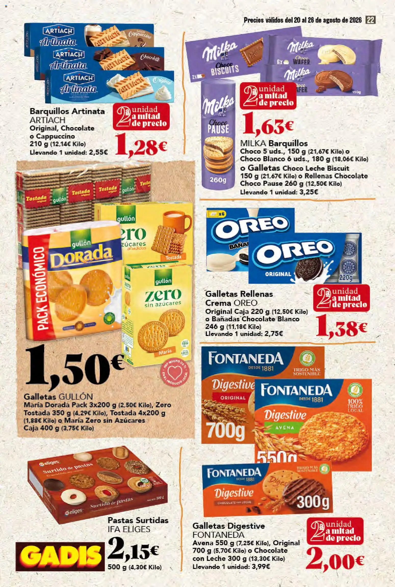 Gadis folleto │ válido desde el 20/08/2026 | Página: 22 | Productos: Oreo, Chocolate, Galletas, Caja