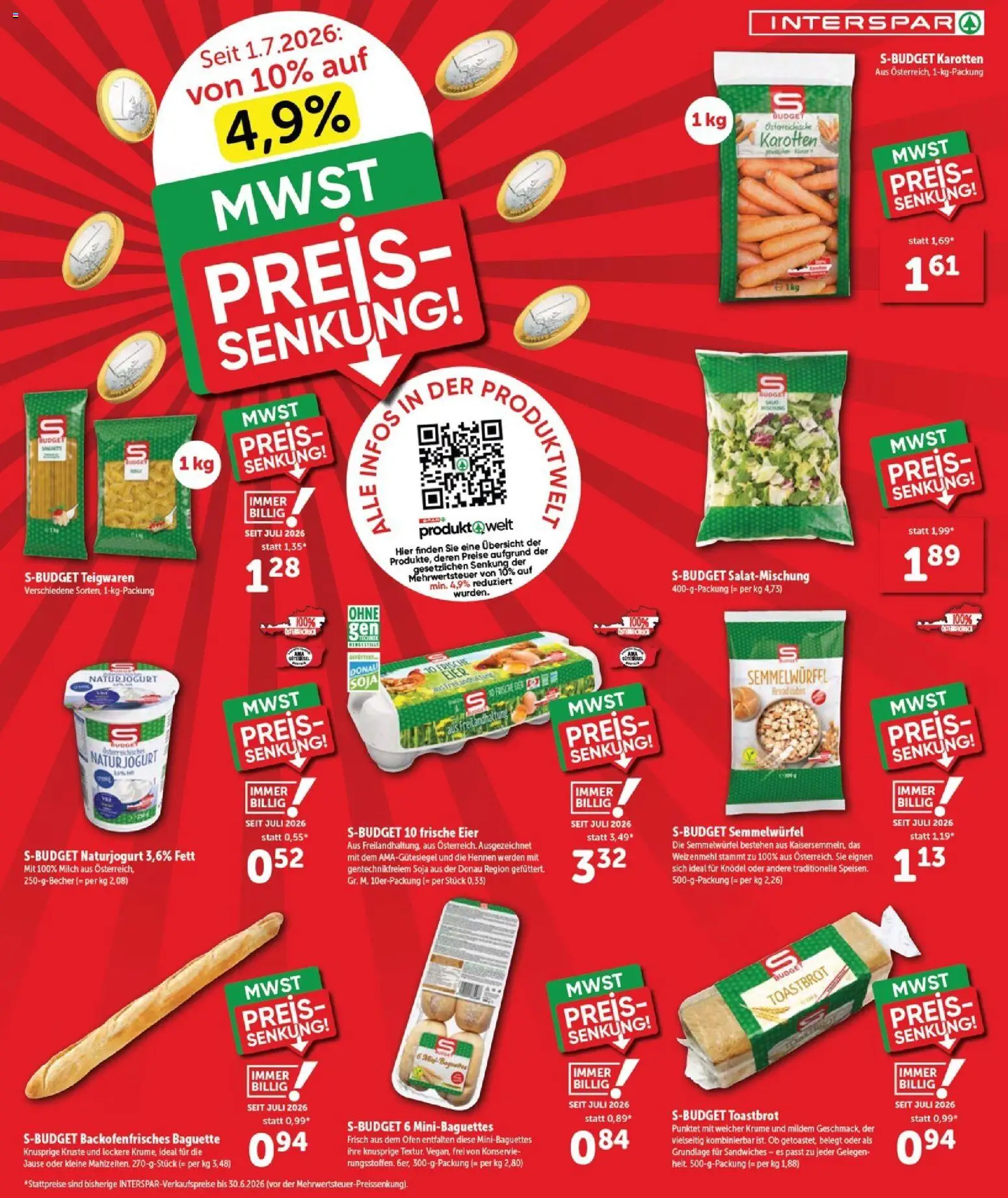 Interspar Flugblatt - Burgenland gültig ab 16.07.2026 | Seite: 2 | Produkte: Jääkaappipakastin, Ofen, Milch, Eier