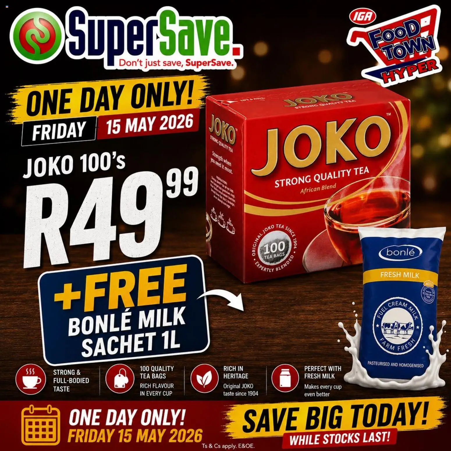 New Super Save catalogue – valid from 15.05.2026 | Page: 1 | Products: Milk, Tea, Cream