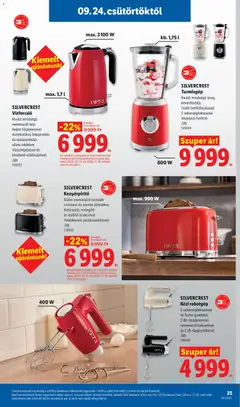 Lidl akciós újság - amely érvényes a következő dátumtól: 2026.09.24. | Oldal: 25 | Termékek: Zsemle, Robotgép, Játékok, SilverCrest