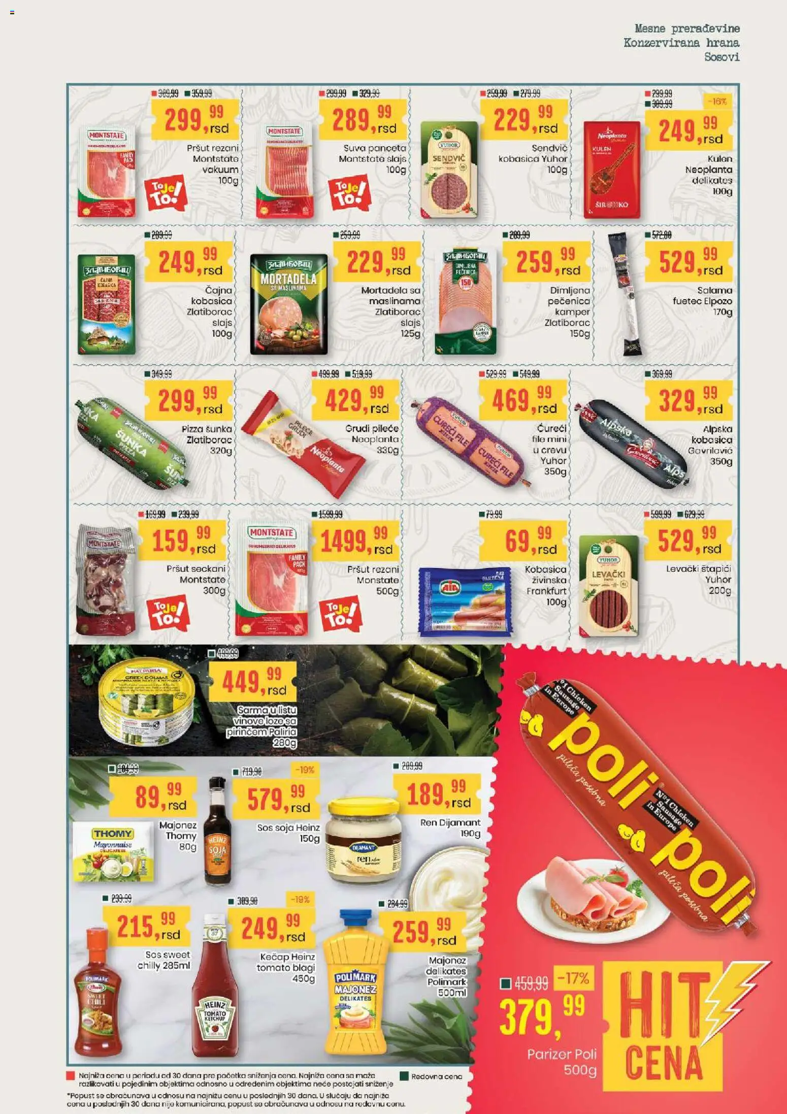 Aroma Market katalog - važi od 17.09.2026 | Strana: 7 | Proizvode: Panceta, Sir, Šunka, Kobasica