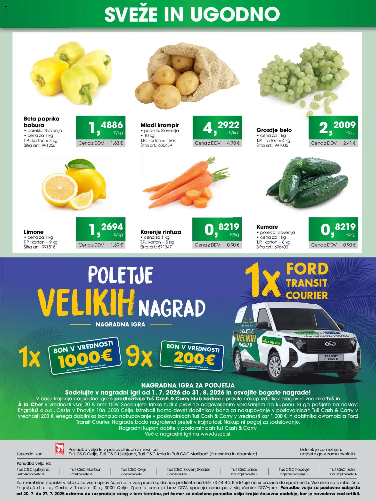 Novi Tuš katalog ponudbe – veljaven od 20.07.2026 | Stran: 4 | Izdelki: Grozdje, Igra, Paprika, Kos