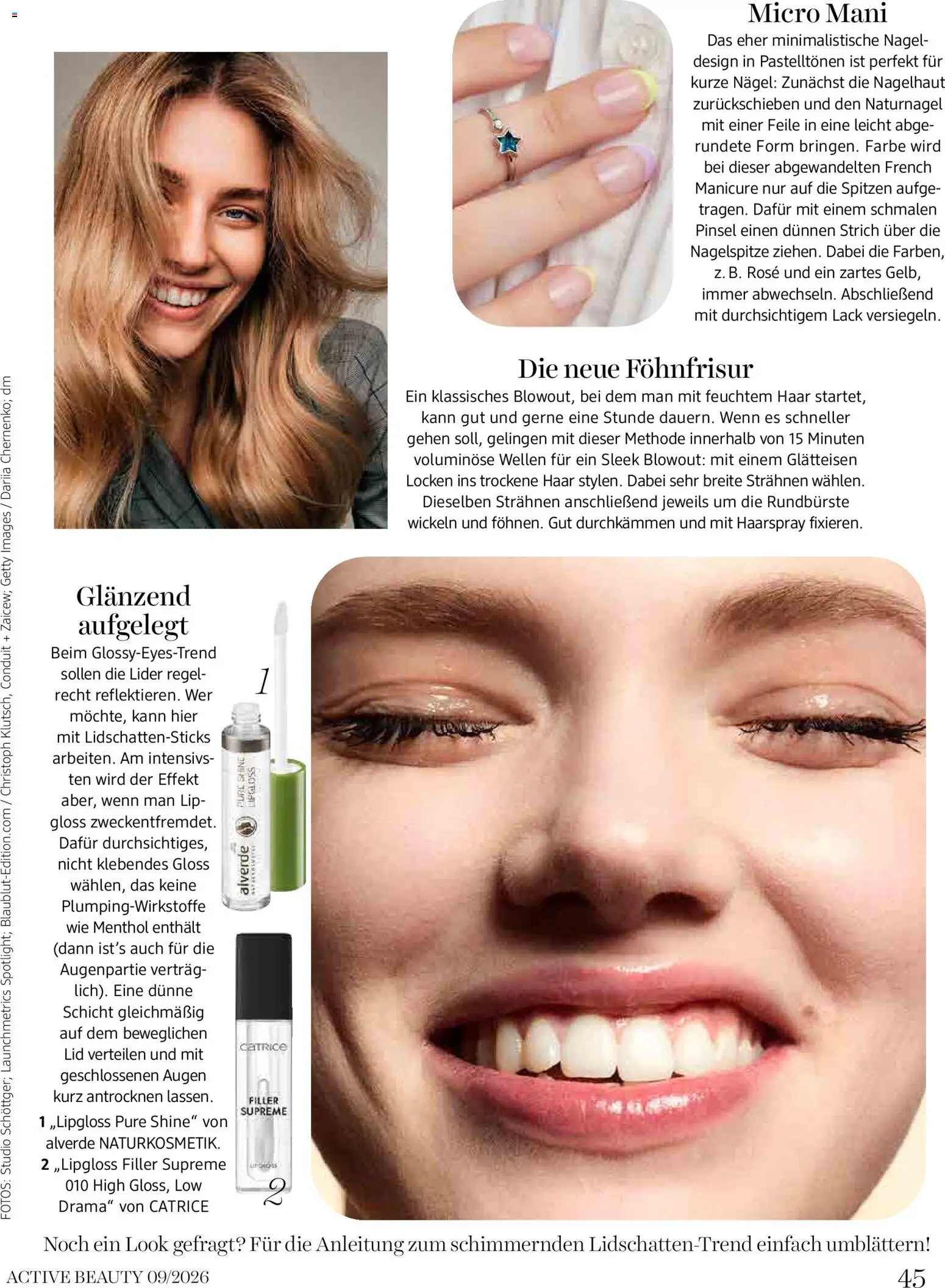 dm drogerie markt Active Beauty Magazin 09/2026 gültig ab 01.09.2026 | Seite: 45 | Produkte: Pinsel, Haarspray