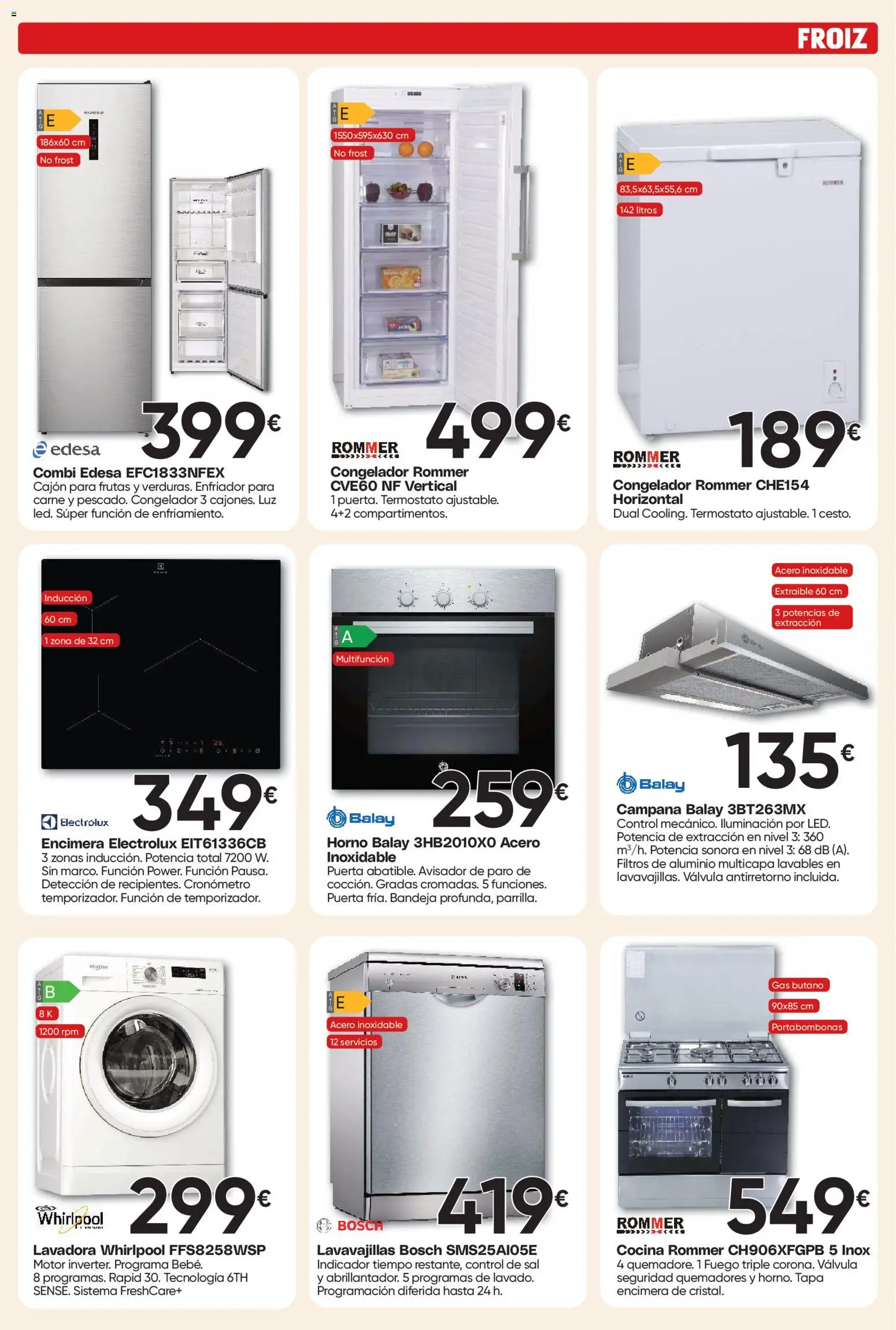 Froiz - Folleto Hiper │ válido desde el 26/08/2026 | Página: 4 | Productos: Cocina, Lavavajillas, Combi, Iluminación