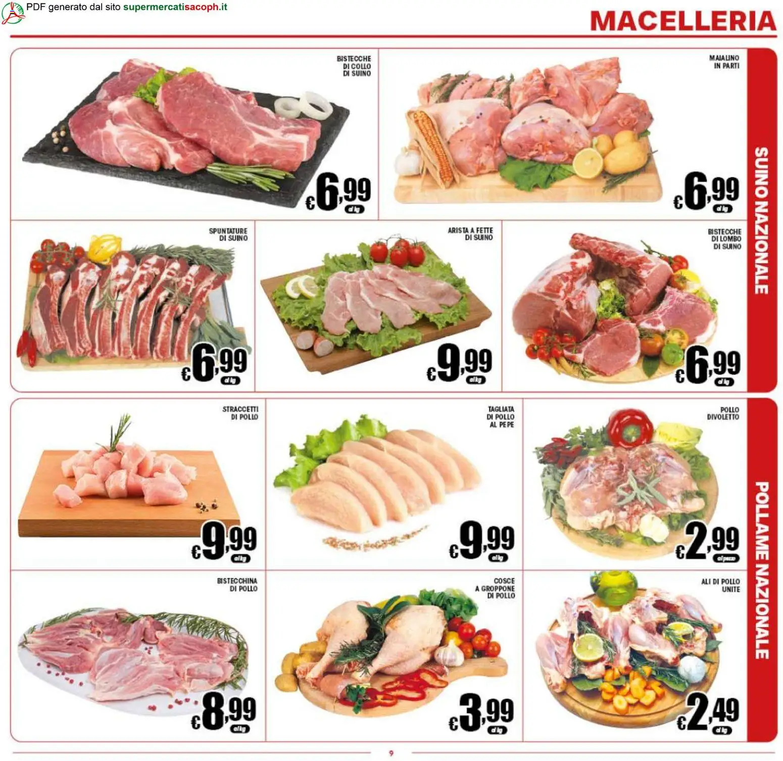 Volantino Sacoph del 08.05.2026 | Pagina: 9 | Prodotti: Pollo, Suino, Pepe