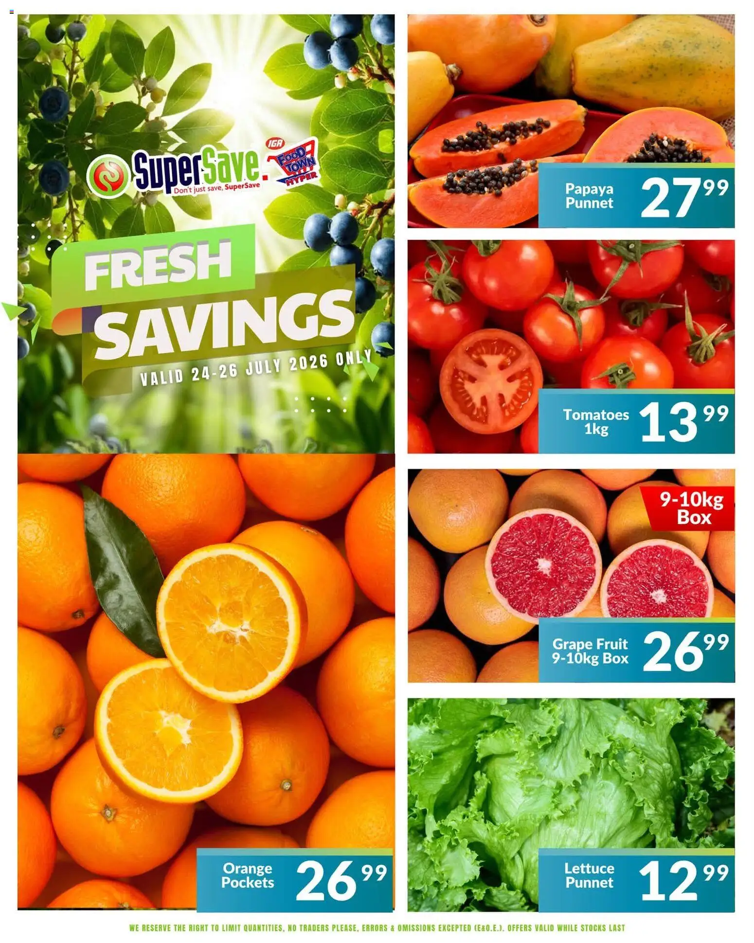 New Super Save catalogue – valid from 24/07/2026 | Page: 2 | Products: Box, Tomatoes, Fruit, Lettuce