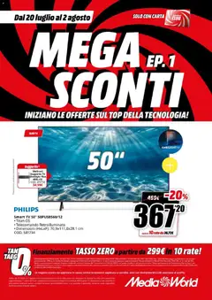 Anteprima del volantino Media World volantino Sconti valido a partire dal 20/07/2026 | Pagina: 7 | Prodotti: Telecomando, smart TV, Top, TV