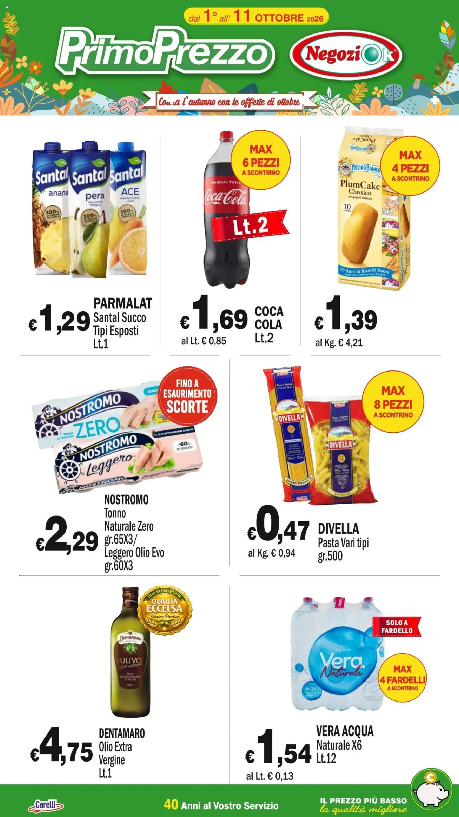 Volantino Primo Prezzo del 01/10/2026 | Pagina: 4 | Prodotti: Succo, Divella, Olio, Tonno