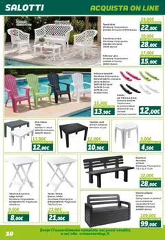 Anteprima del volantino Orizzonte volantino Arredo Giardino valido a partire dal 24.04.2026 | Pagina: 10 | Prodotti: Tavolino, Panca, Baule, Poltrona