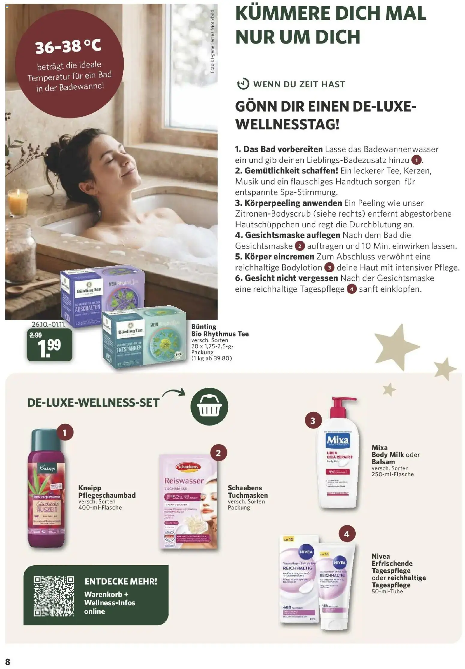 Combi Aktueller Prospekt (ab 26.10.2026) zum Blättern | Seite: 8 | Produkte: Bad, Peeling, Body Milk, Gesichtsmaske