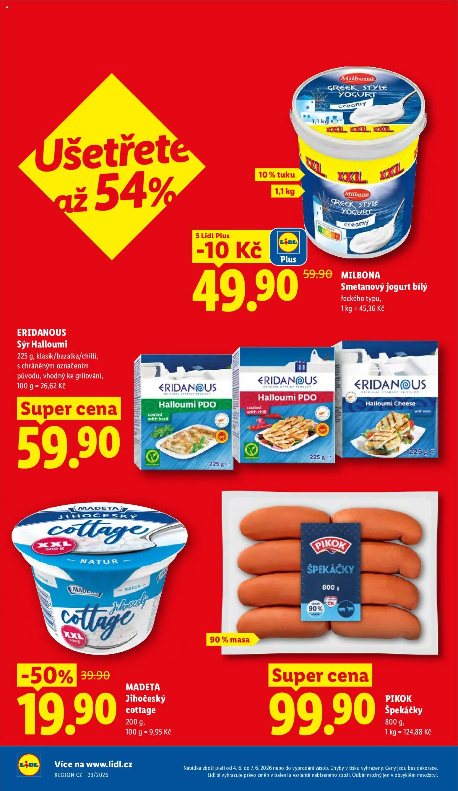 Lidl leták od 04.06.2026 | Strana: 2 | Produkty: Jogurt, Špekáčky, Halloumi, Pikok