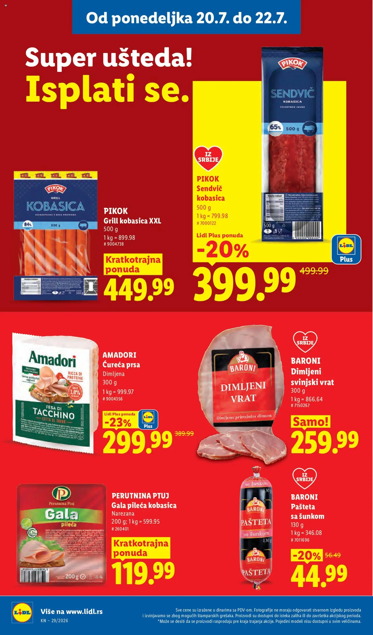 Lidl katalog - važi od 16.07.2026 | Strana: 102 | Proizvode: So, Svinjski vrat, Perutnina Ptuj, Kobasica