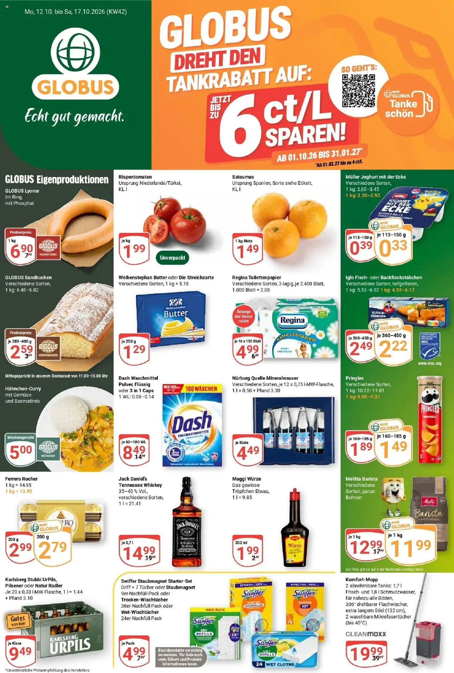 Globus Prospekt Neunkirchen (ab 12.10.2026) » Angebote online | Seite: 1 | Produkte: Melitta, Fisch, Pringles, Swiffer