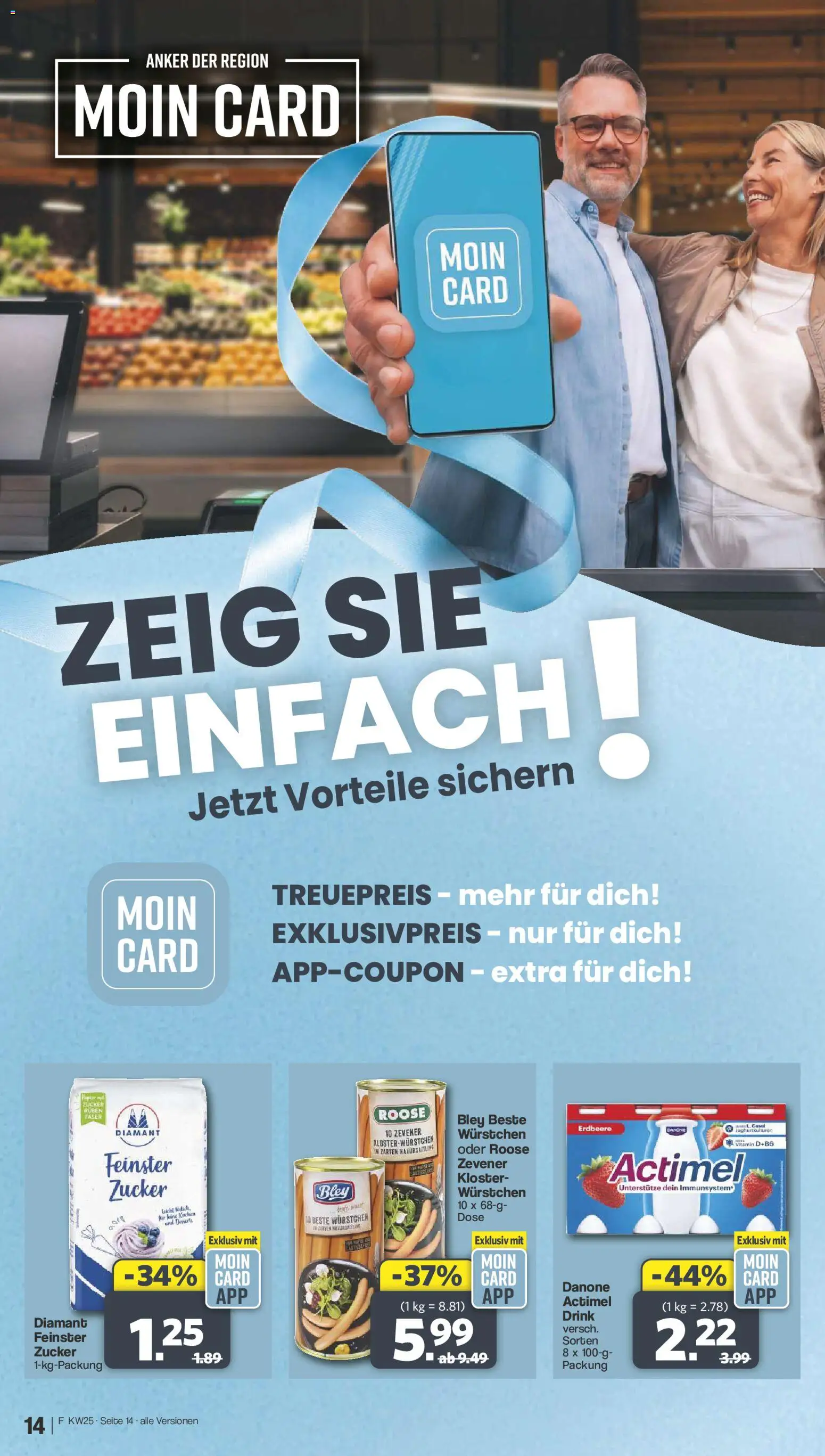 Famila Nordwest Prospekt – gültig ab 15.06.2026 | Seite: 14 | Produkte: Actimel, Zucker, Kuchen