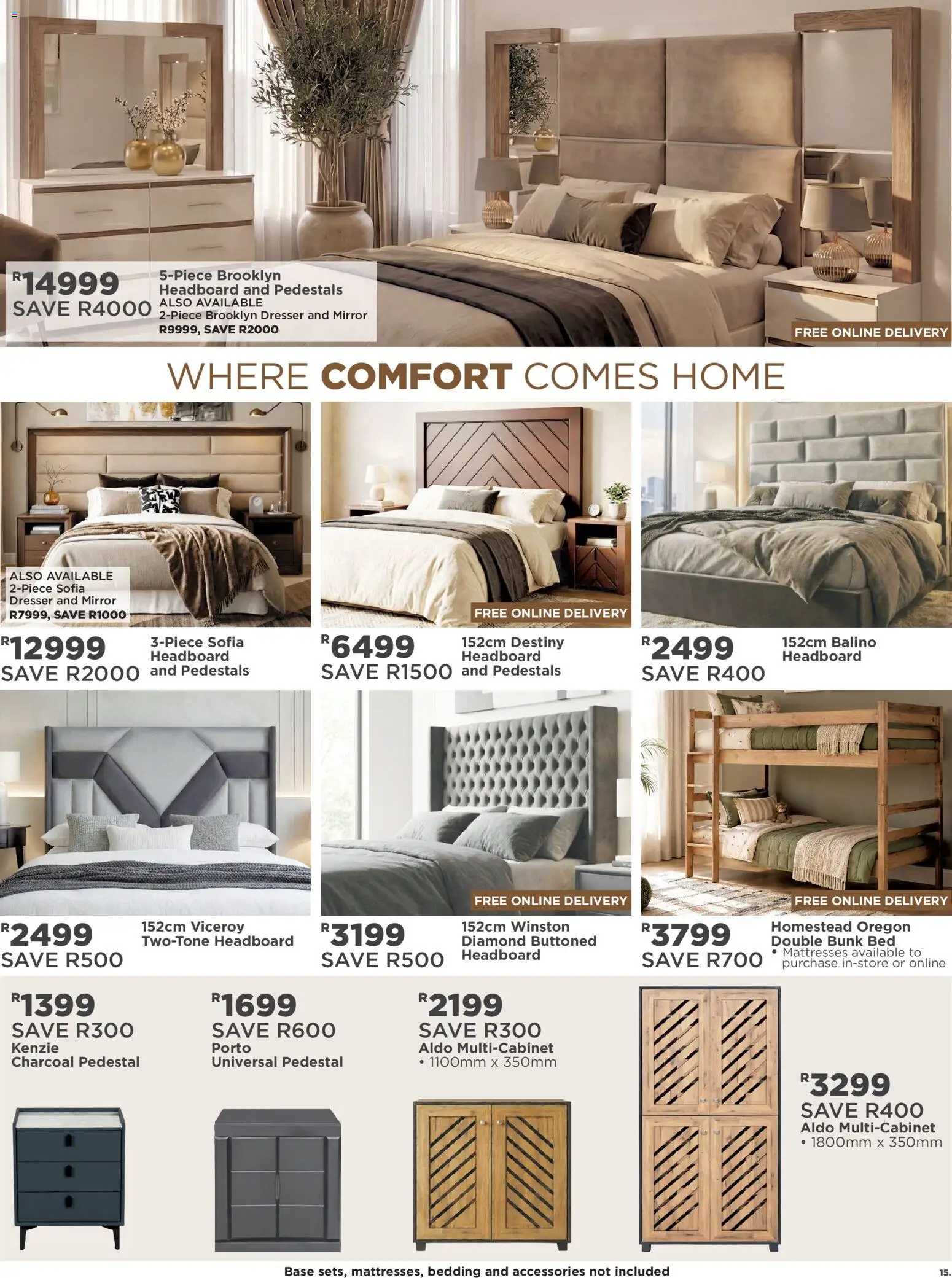 New House and Home catalogue – valid from 10/08/2026 | Page: 15 | Products: Pedestal, Bed, Mirror, Double bunk