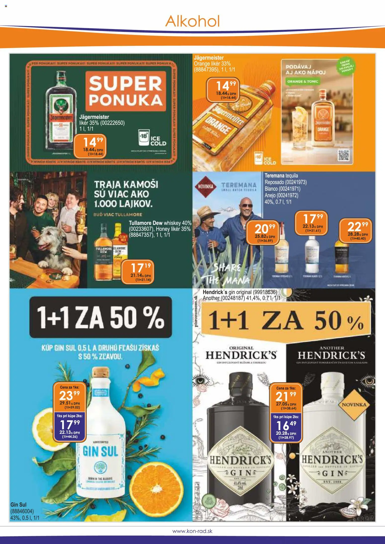 Nové KON - RAD akcie – leták je platný od 01.06.2026 | Strana: 4 | Produkty: Gin, Alkohol, Tequila, Tullamore Dew