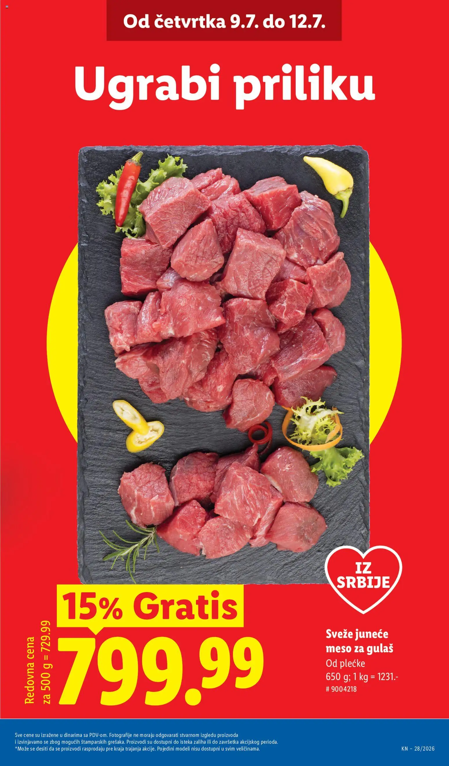 Lidl katalog - važi od 09.07.2026 | Strana: 3 | Proizvode: Juneće meso, Meso za gulaš