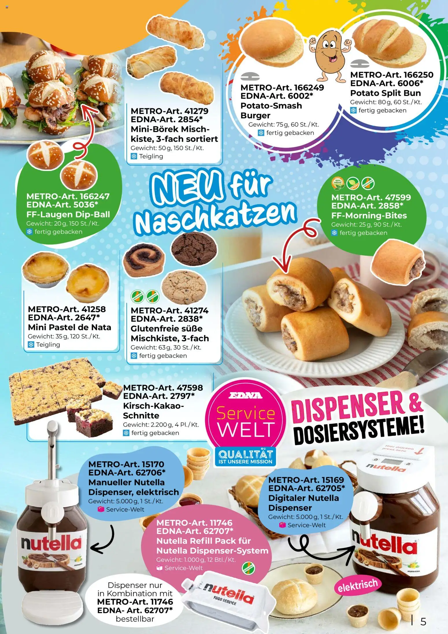 Metro EDNA Katalog 2026 gültig ab 19.02.2026 | Seite: 5 | Produkte: Burger, Nutella, Gewicht