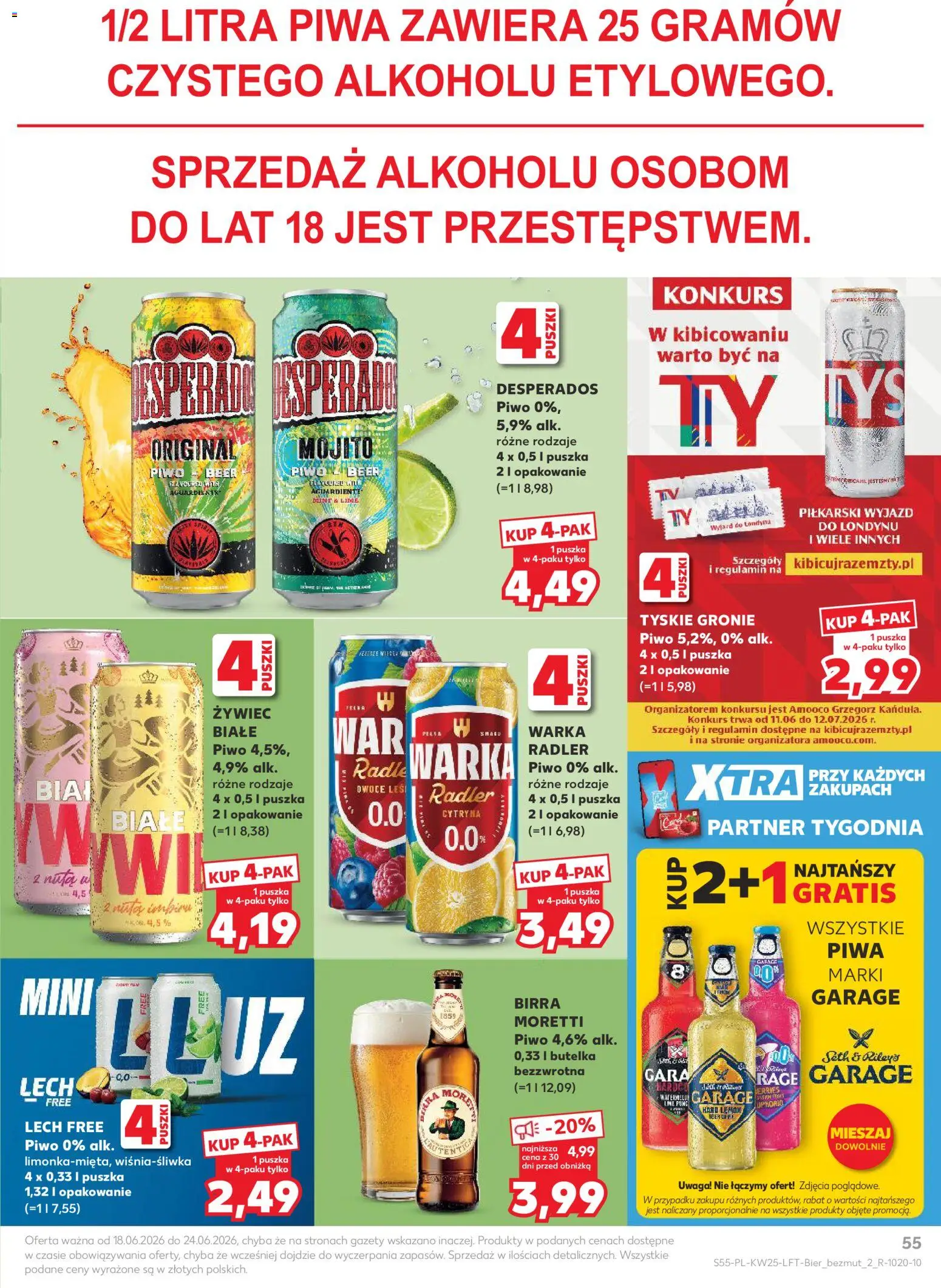Kaufland gazetka od 18.06.2026 | Strona: 55 | Produkty: Cytryna, Warka, Tyskie, Owoce