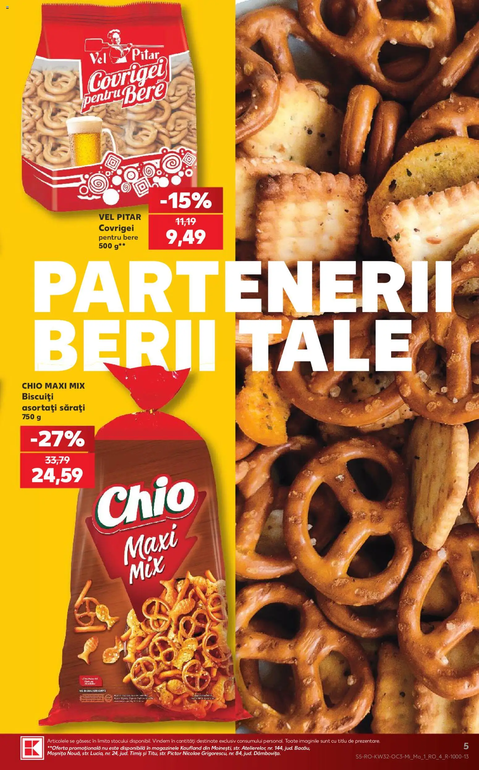 Noul catalog Kaufland – valabil de la 05.08.2026 | Pagină: 5 | Produse: Covrigei, Bere, Biscuiți