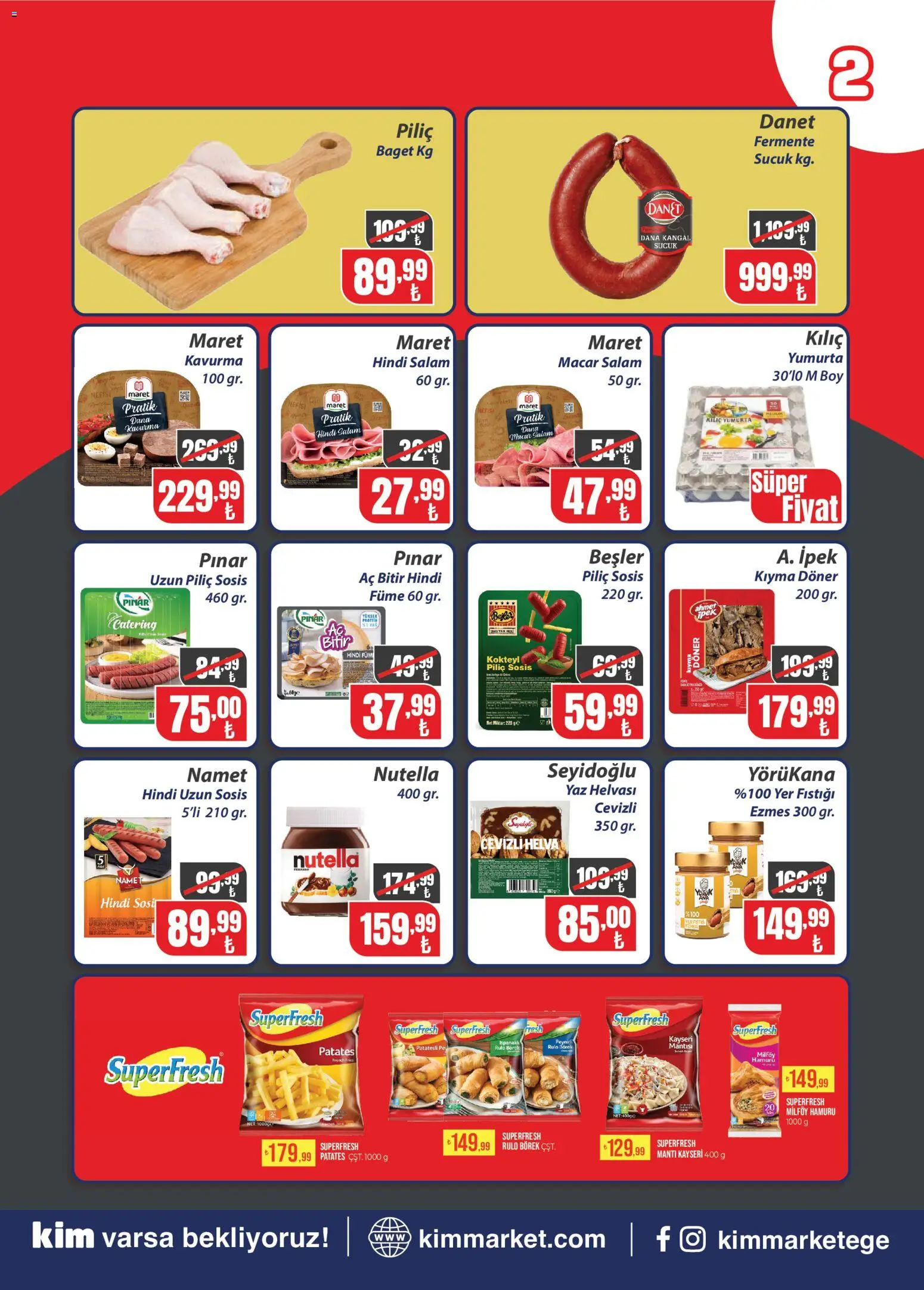 Kim Market Katalog - 20 Ağustos 2026 tarihinden itibaren geçerlidir | Sayfa: 2 | Ürünler: Yumurta, Patates, Sosis, Piliç