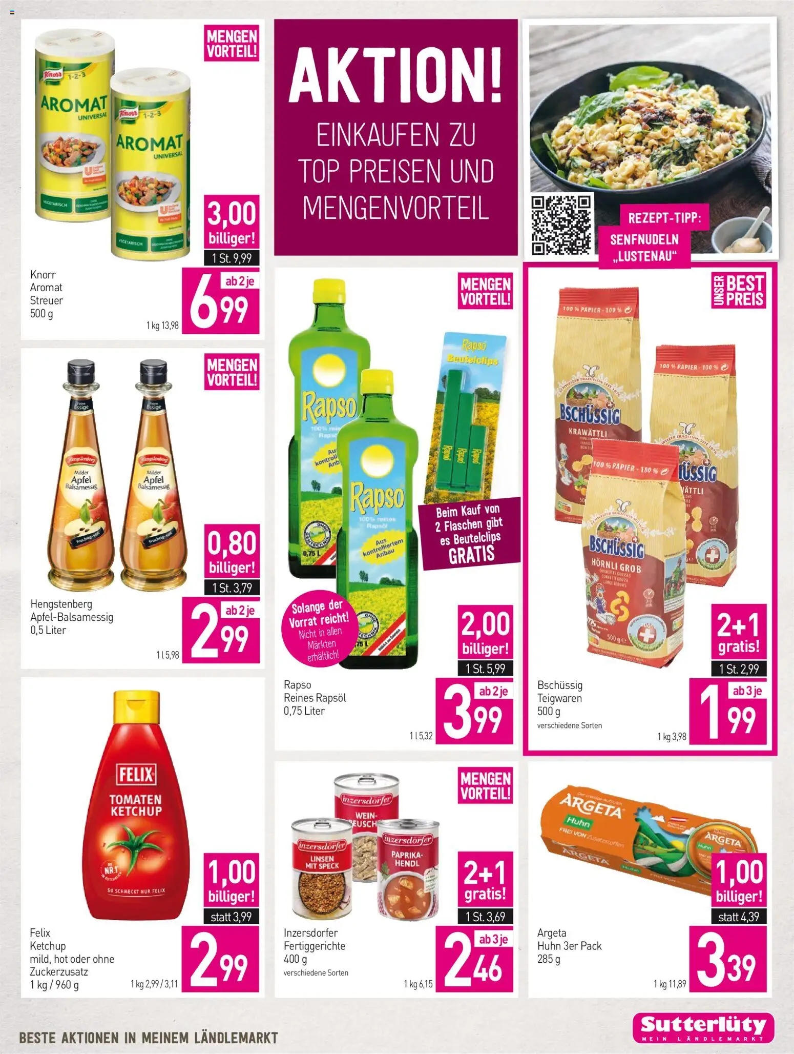 Sutterlüty Flugblatt gültig ab 08.10.2026 | Seite: 21 | Produkte: Speck, Rapsöl, Wein, Tomaten