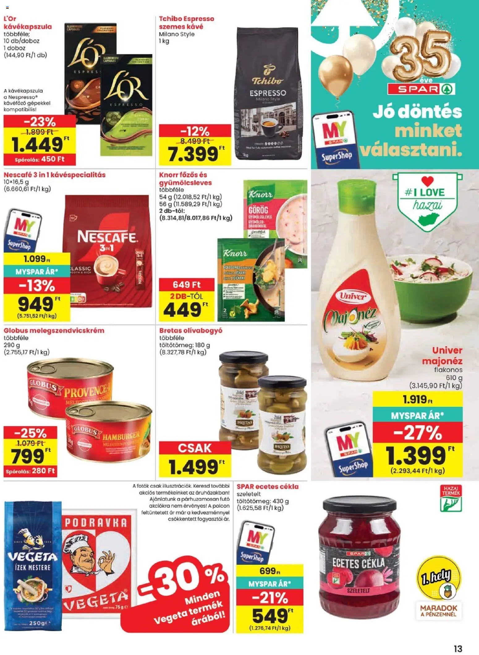 Spar akciós ujság - amely érvényes a következő dátumtól: 25.06.2026 | Oldal: 13