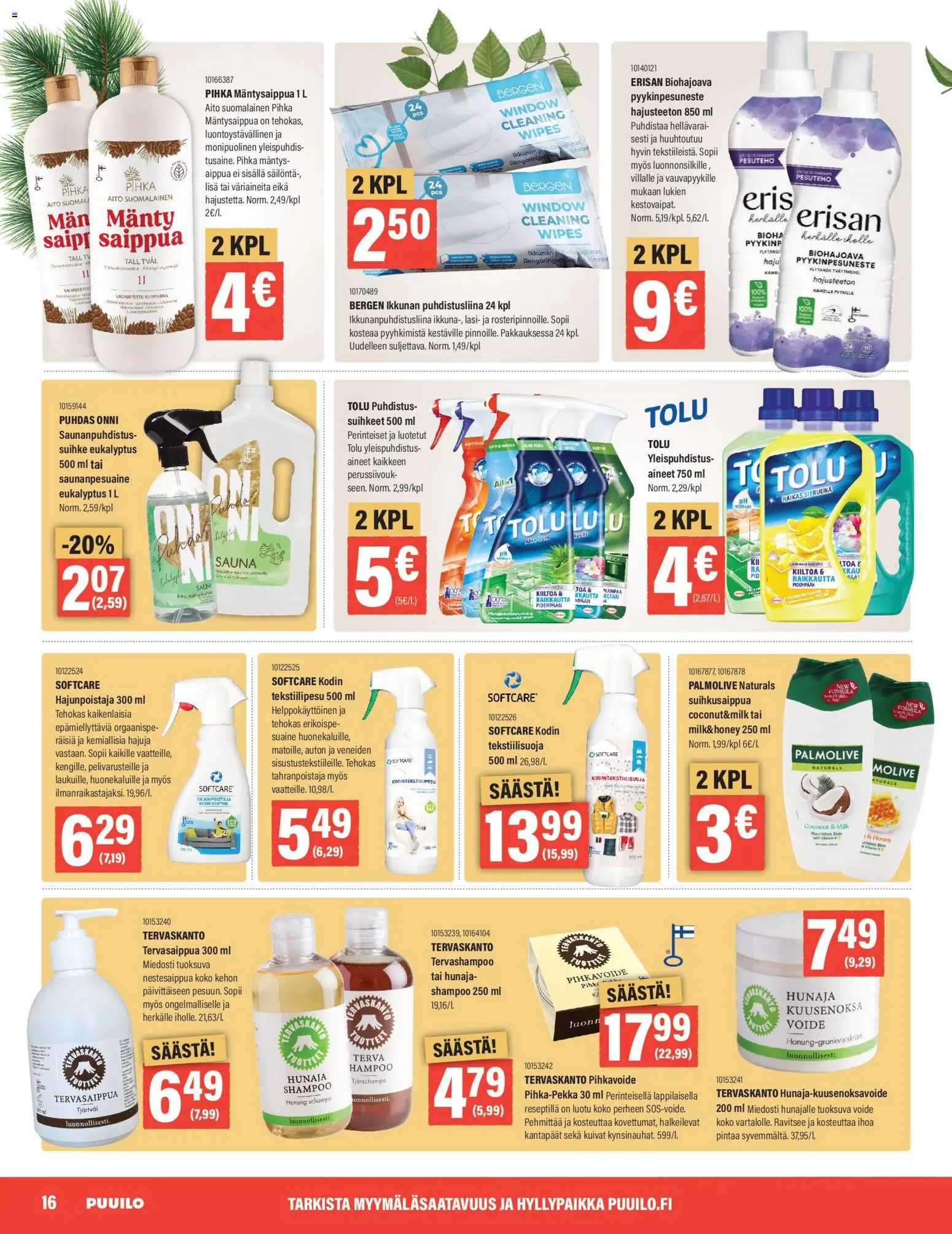 Puuilo tarjoukset – voimassa 11.05.2026 alkaen | Sivu: 16 | Tuotteet: Shampoo, Saippua, TV, Hunaja