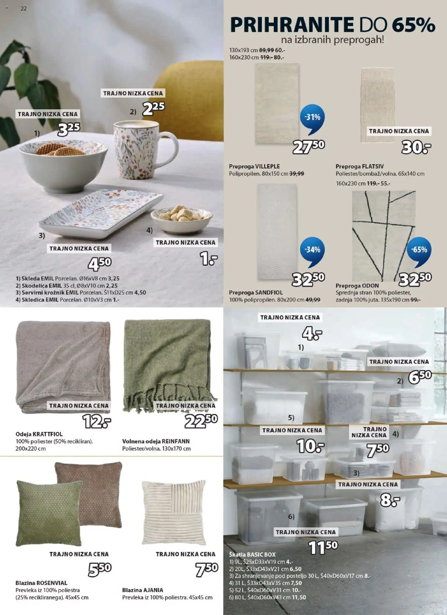 Novi JYSK katalog ponudbe – veljaven od 03.06.2026 | Stran: 22 | Izdelki: Prevleka, Blazina, Skatla, Preproga