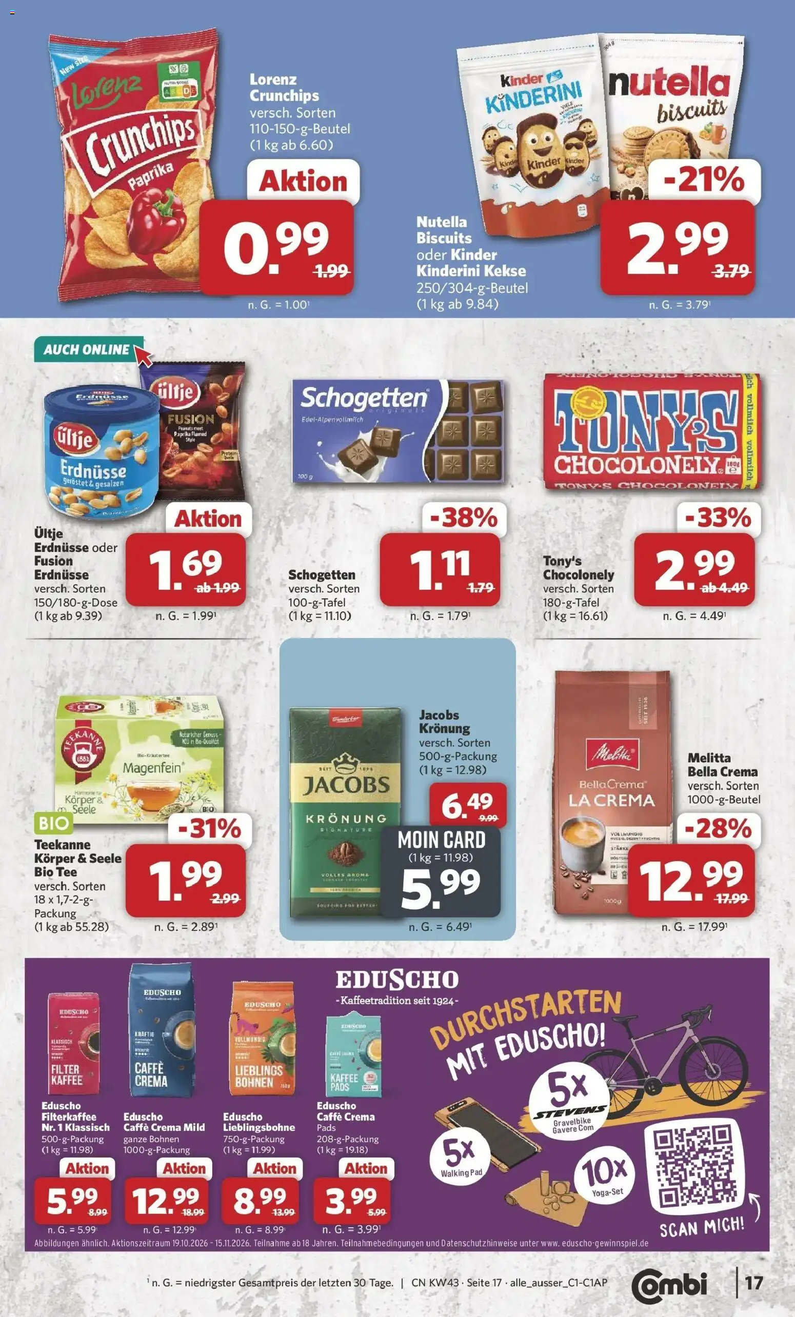 Combi Prospekt Twistringen (ab 19.10.2026) zum Blättern | Seite: 17 | Produkte: Nutella, Paprika, Teekanne, Kekse
