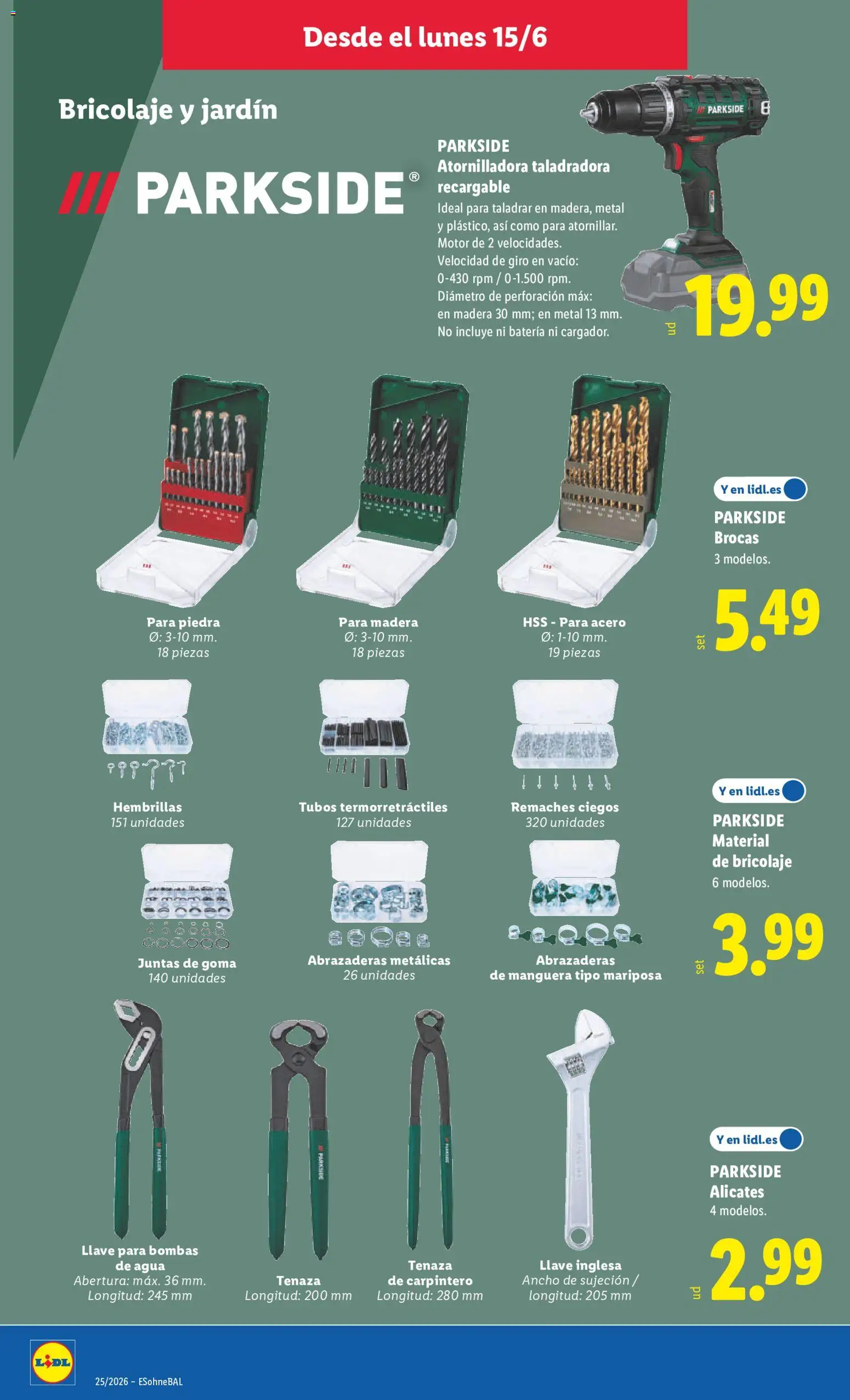 Lidl folleto de bazar │ válido desde el 15.06.2026 | Página: 12 | Productos: Manguera, Batería
